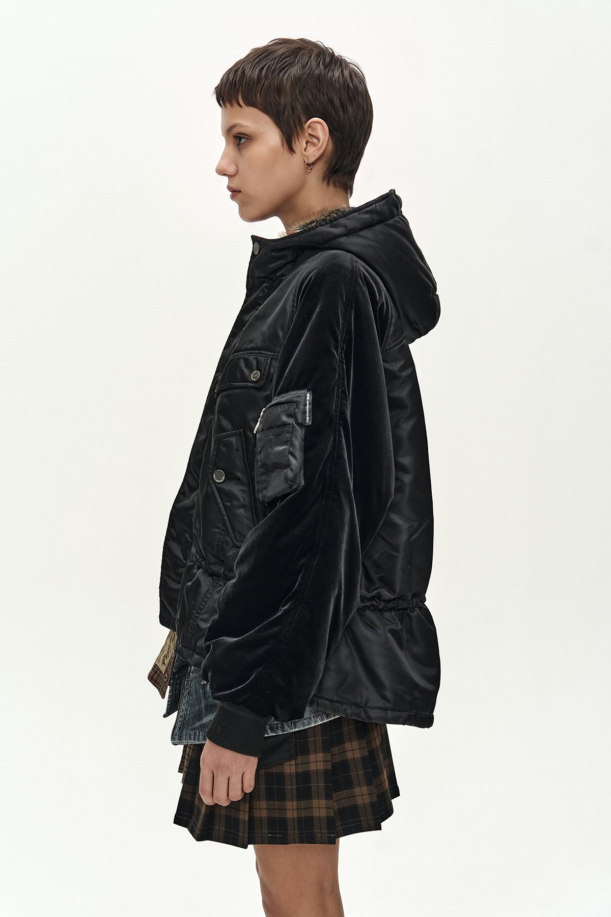 Andersson Bell - Utility Hooded Puffer Peplum Jacket (Black) product image 7 | TRAB K-Fashion Australia