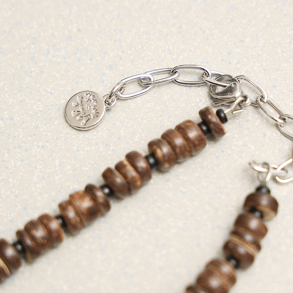 Towtow Archive - Oval Coconut Necklace (Brown) product image 4 | TRAB K-Fashion Australia