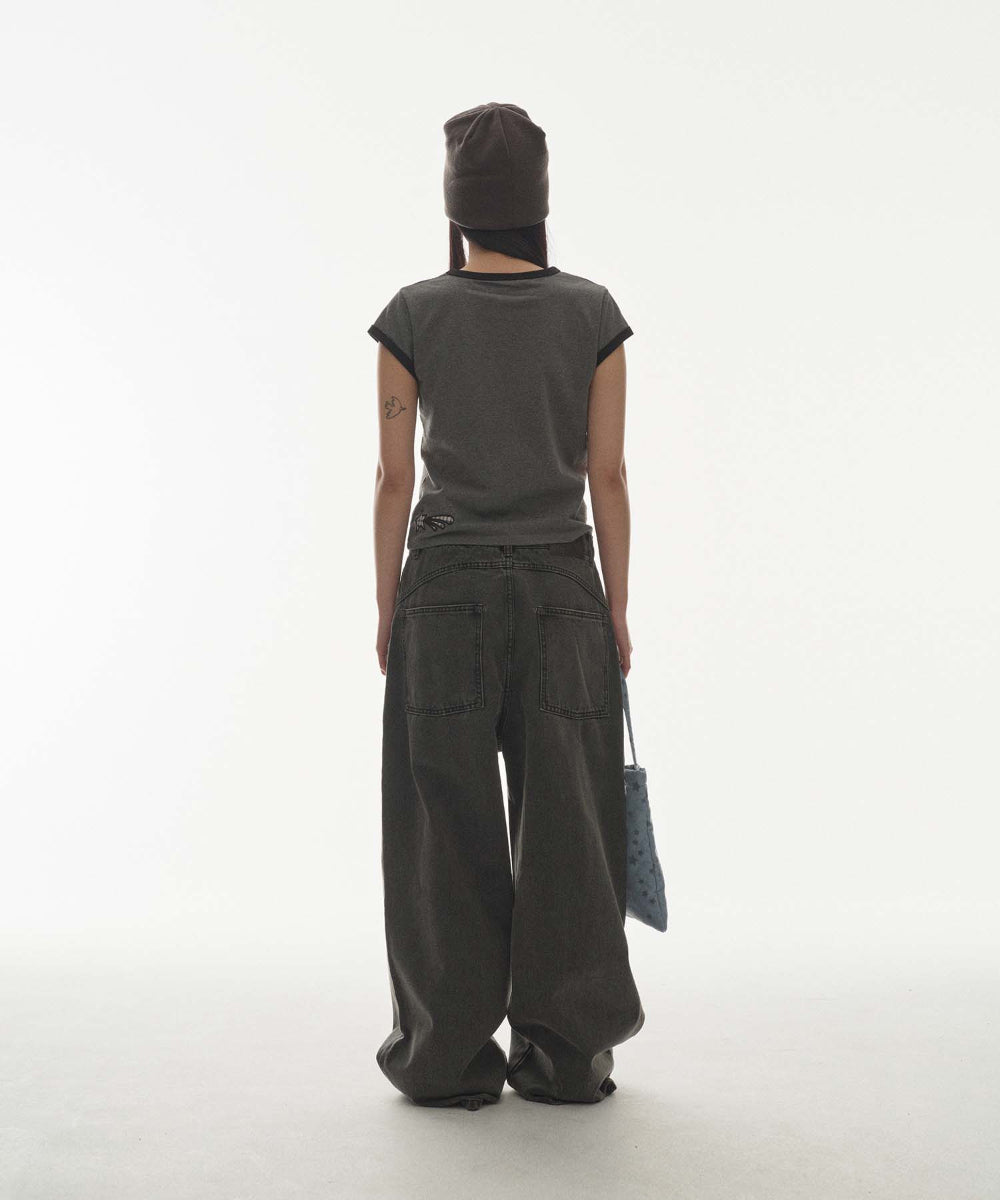 Coyseio - W Stitch Denim Pants (Black) product image 7 | TRAB K-Fashion Australia