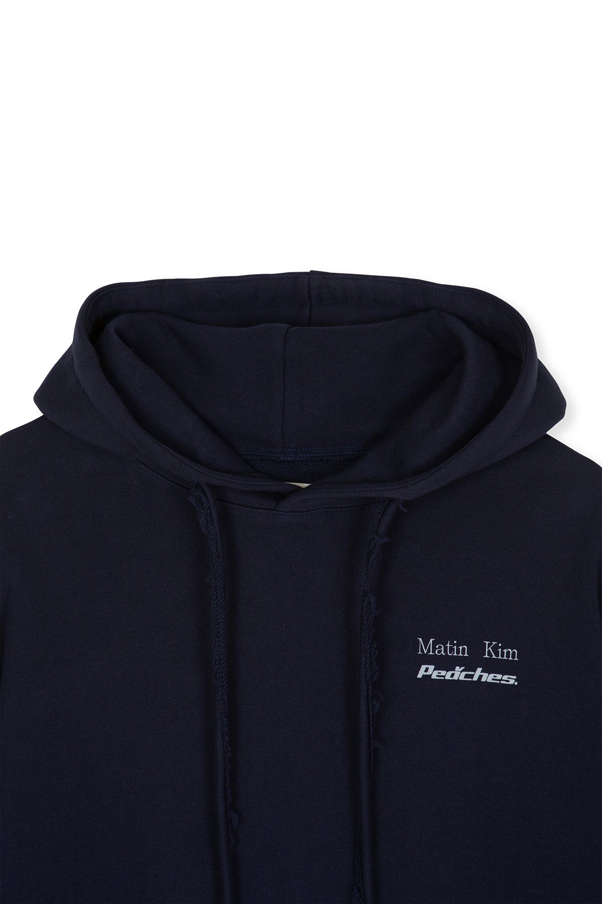 Matin Kim - Peaches Logo Graphic Hoody (Navy) product image 4 | TRAB K-Fashion Australia