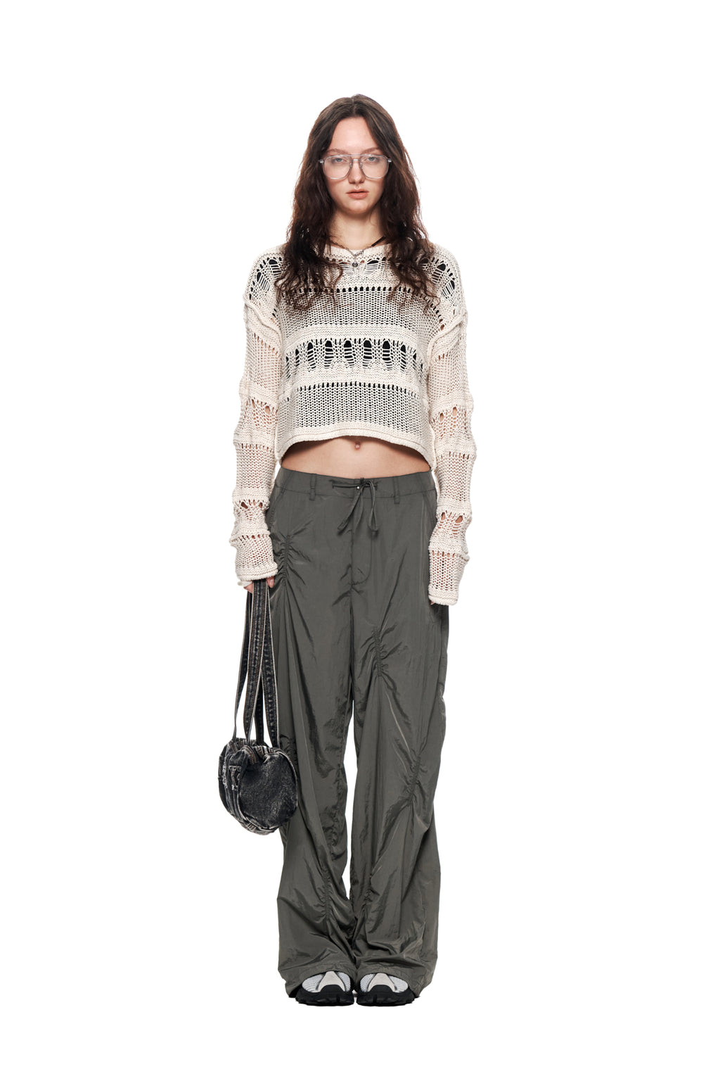 Matin Kim - Shirring Point Nylon Pants (Khaki) product image 5 | TRAB K-Fashion Australia