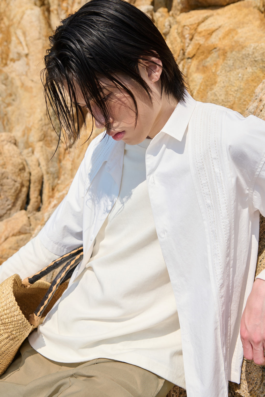 STU - Lace Panel Shirt (White) product image 8 | TRAB K-Fashion Australia