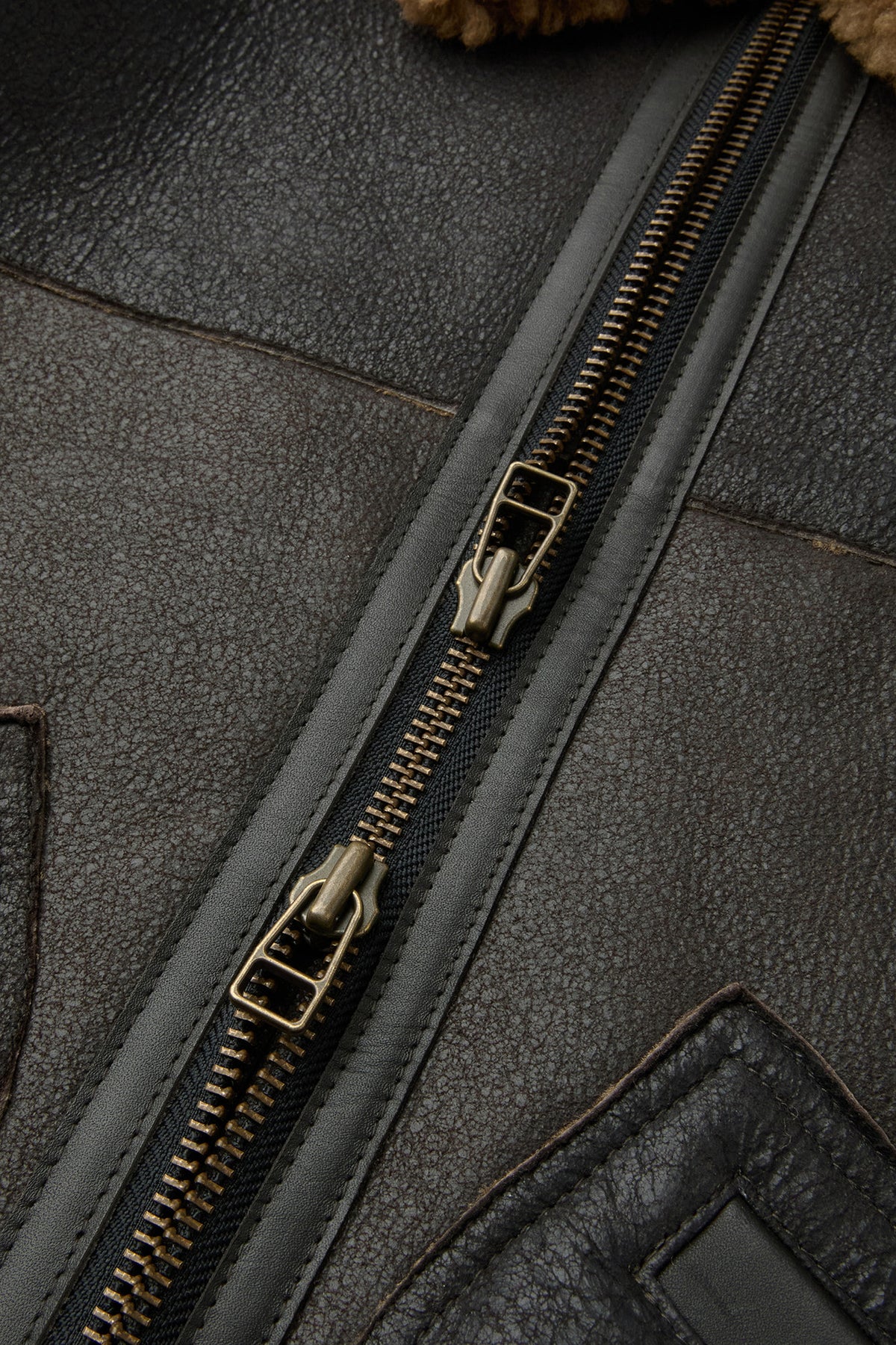 Coor - Multi Color Patchwork Shearling Jacket (Multi Brown) product image 7 | TRAB K-Fashion Australia