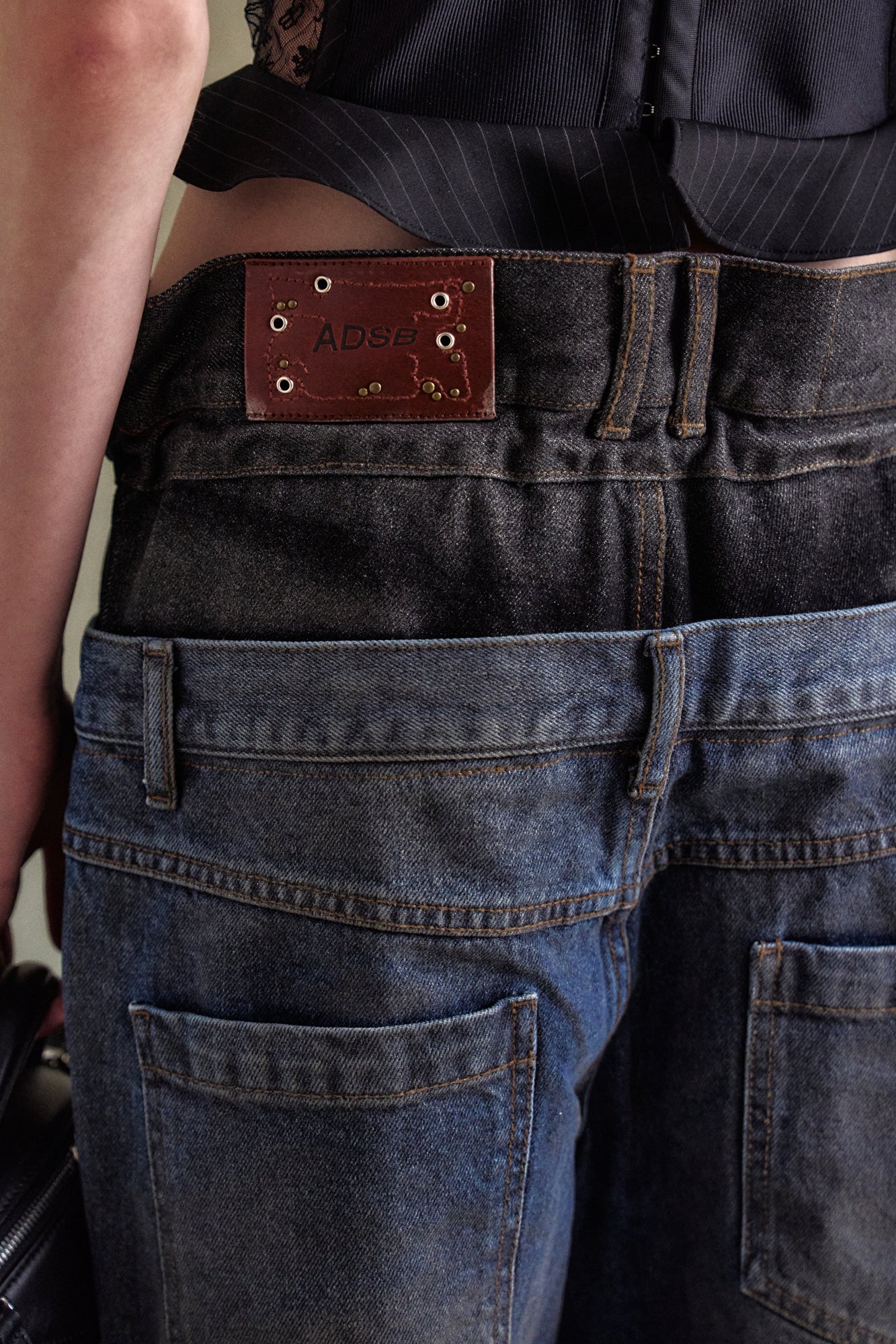 Andersson Bell - Dusty Spray Double Waist Jeans (Blue Black) product image 5 | TRAB K-Fashion Australia