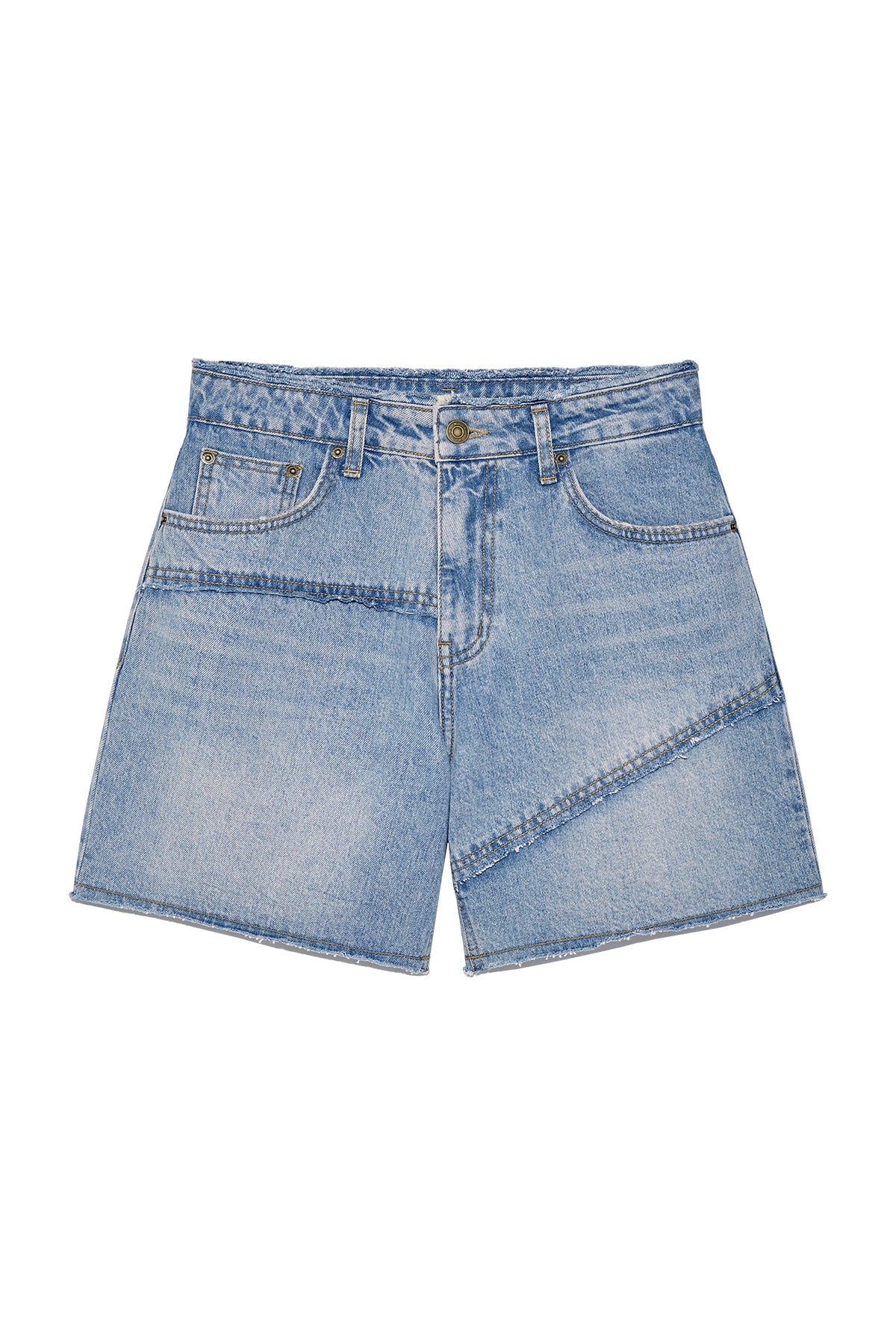 Matin Kim - Cut Line Point Denim Shorts (Blue) product image 1 | TRAB K-Fashion Australia