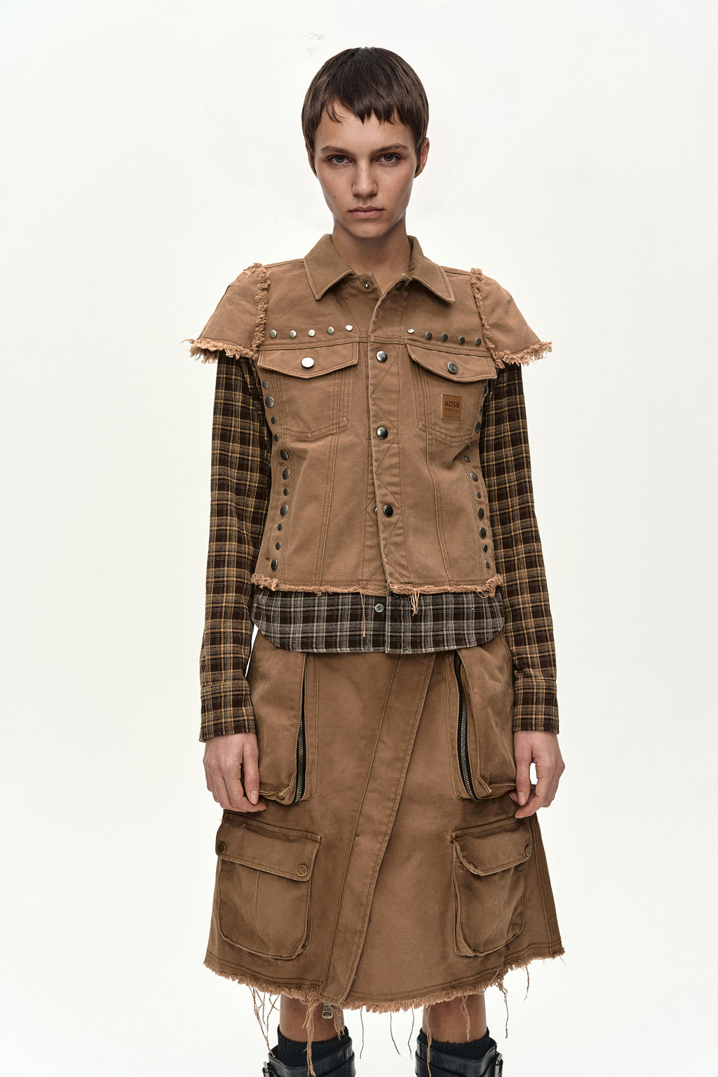 Andersson Bell - Layered Studded Vest Shirt (brown) (Brown) product image 5 | TRAB K-Fashion Australia