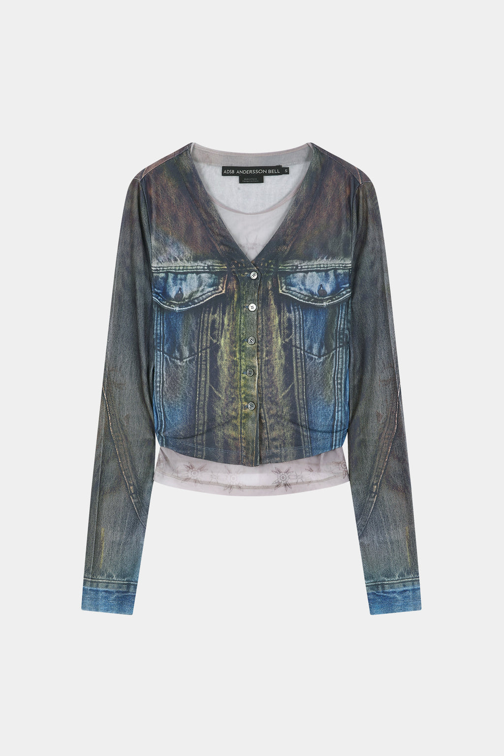 Andersson Bell - Trompe L'oeil Denim Layered Tattoo Top (brown) (Brown) product image 8 | TRAB K-Fashion Australia