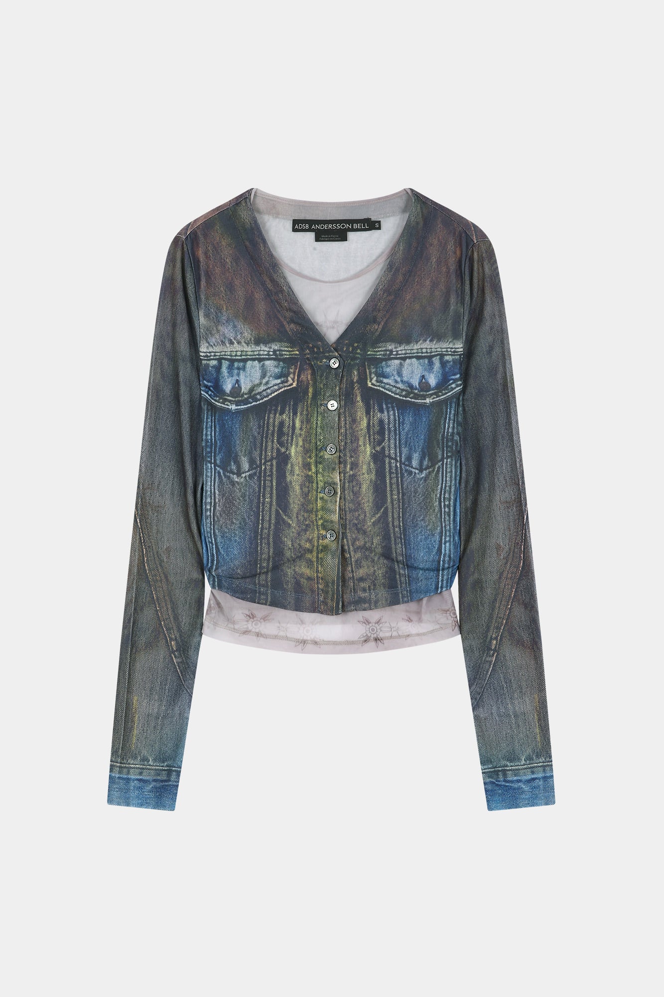 Andersson Bell - Trompe L'oeil Denim Layered Tattoo Top (brown) (Brown) product image 8 | TRAB K-Fashion Australia