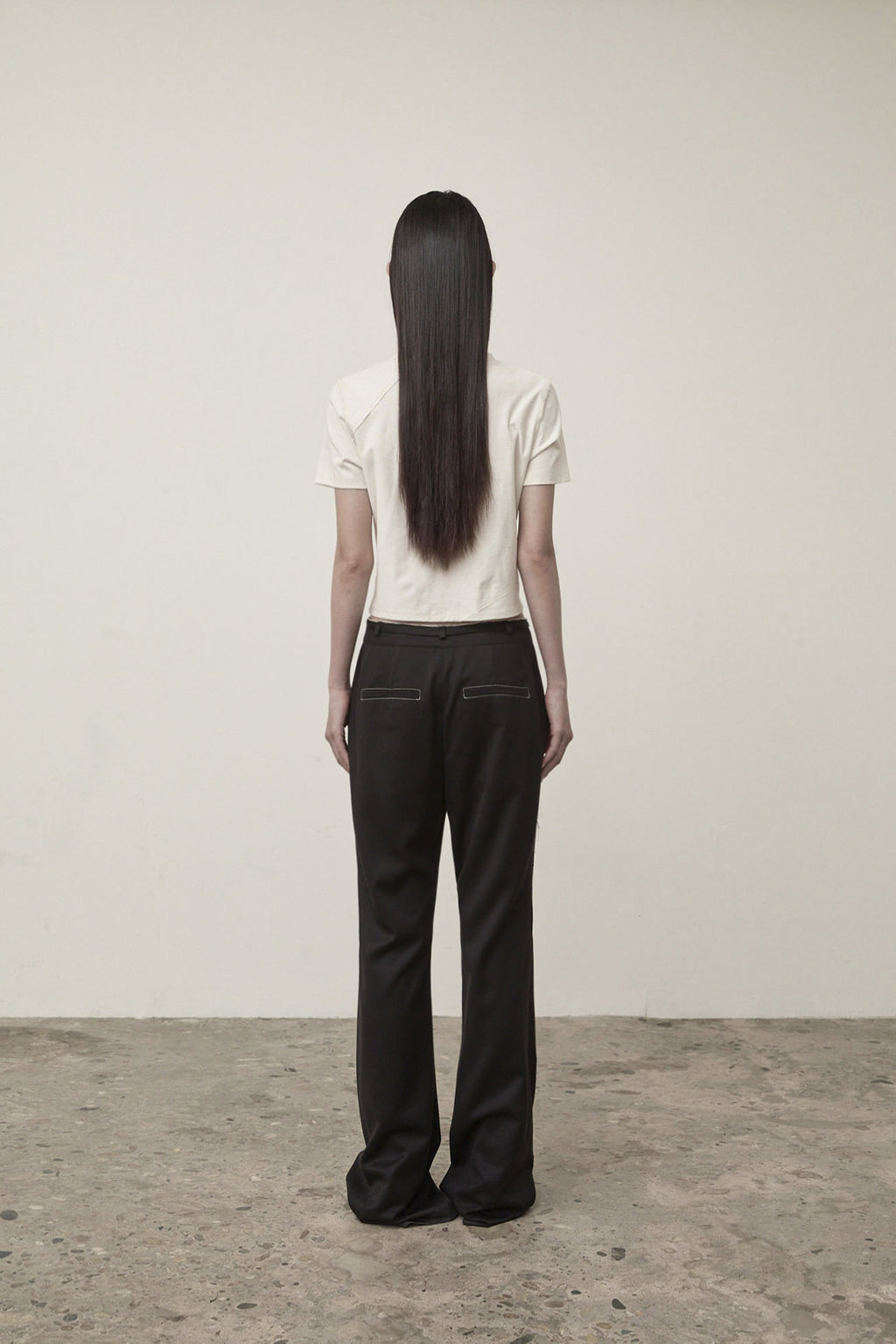 Matin Kim - Diagonal Logo Reversible Crop Top (Ivory) product image 9 | TRAB K-Fashion Australia