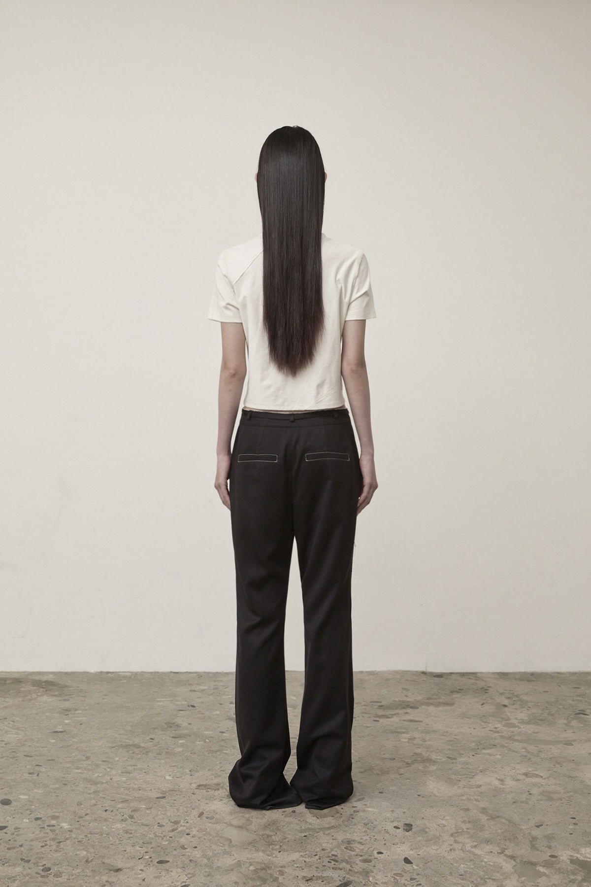 Matin Kim - Diagonal Logo Reversible Crop Top (Ivory) product image 9 | TRAB K-Fashion Australia