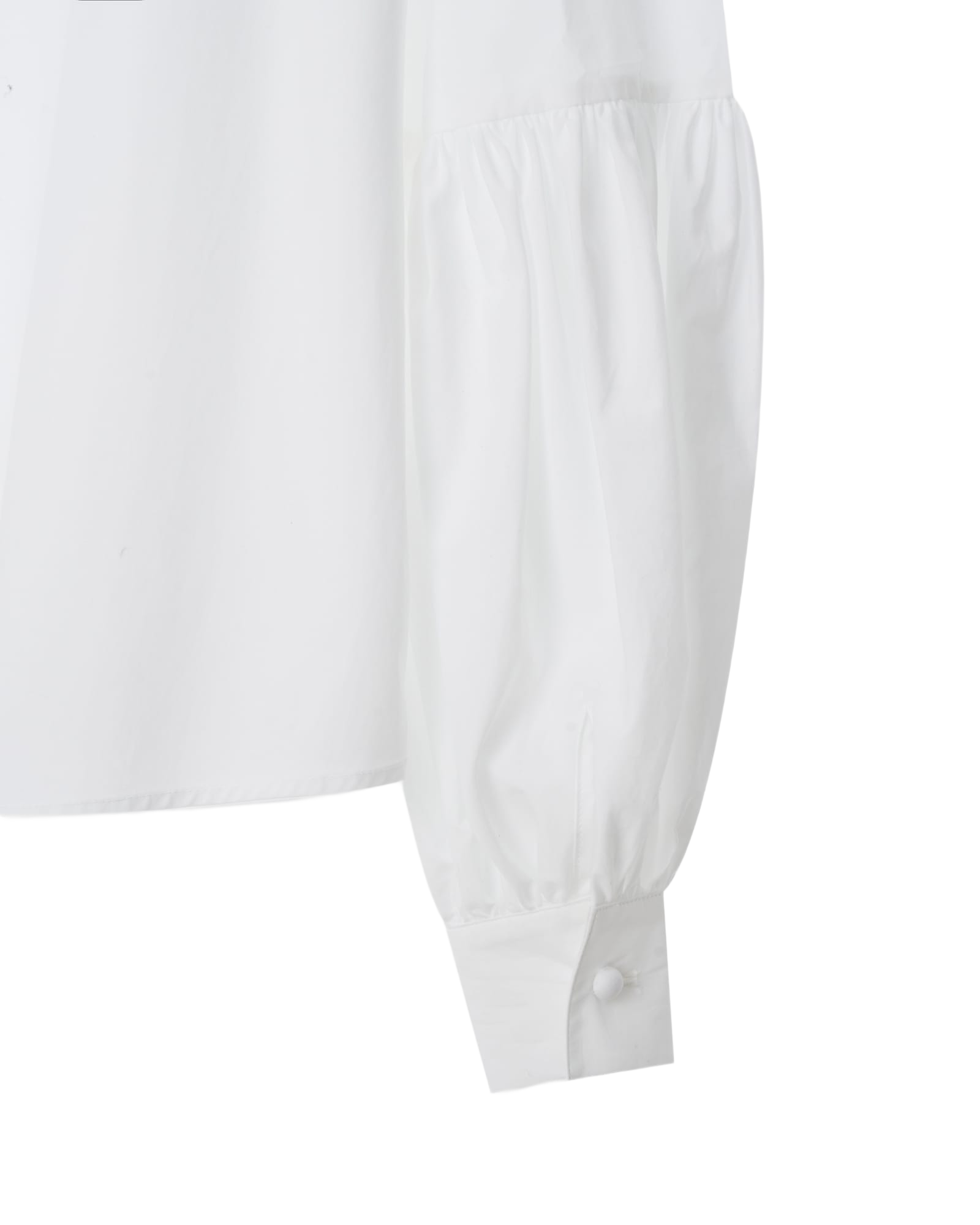 Kimhe Kim - Puff Sleeve Oversized Cotton Shirt (White) product image 5 | TRAB K-Fashion Australia