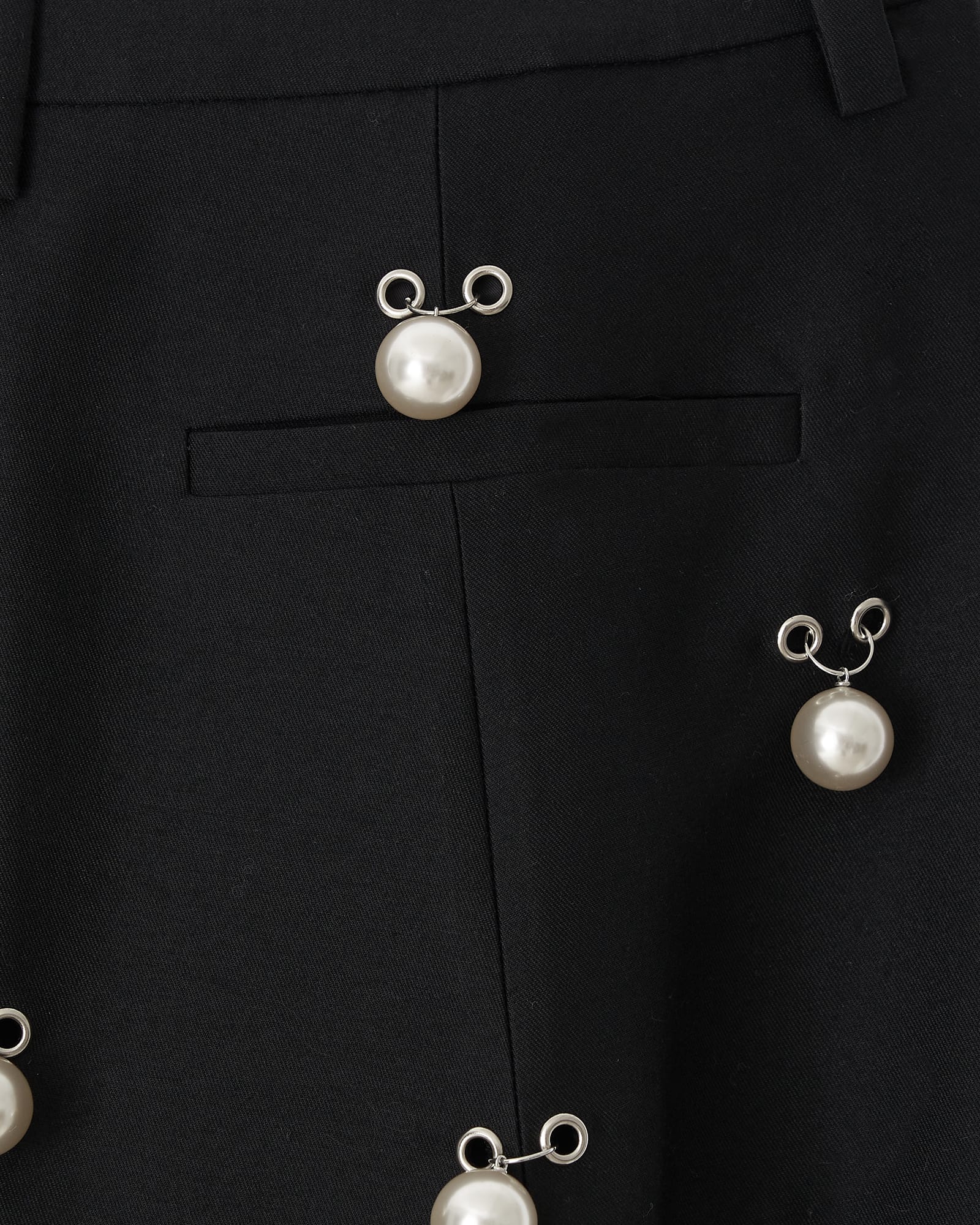 Kimhe Kim - Pearl Embellished Wool-Silk Balloon Trousers (Black) product image 12 | TRAB K-Fashion Australia
