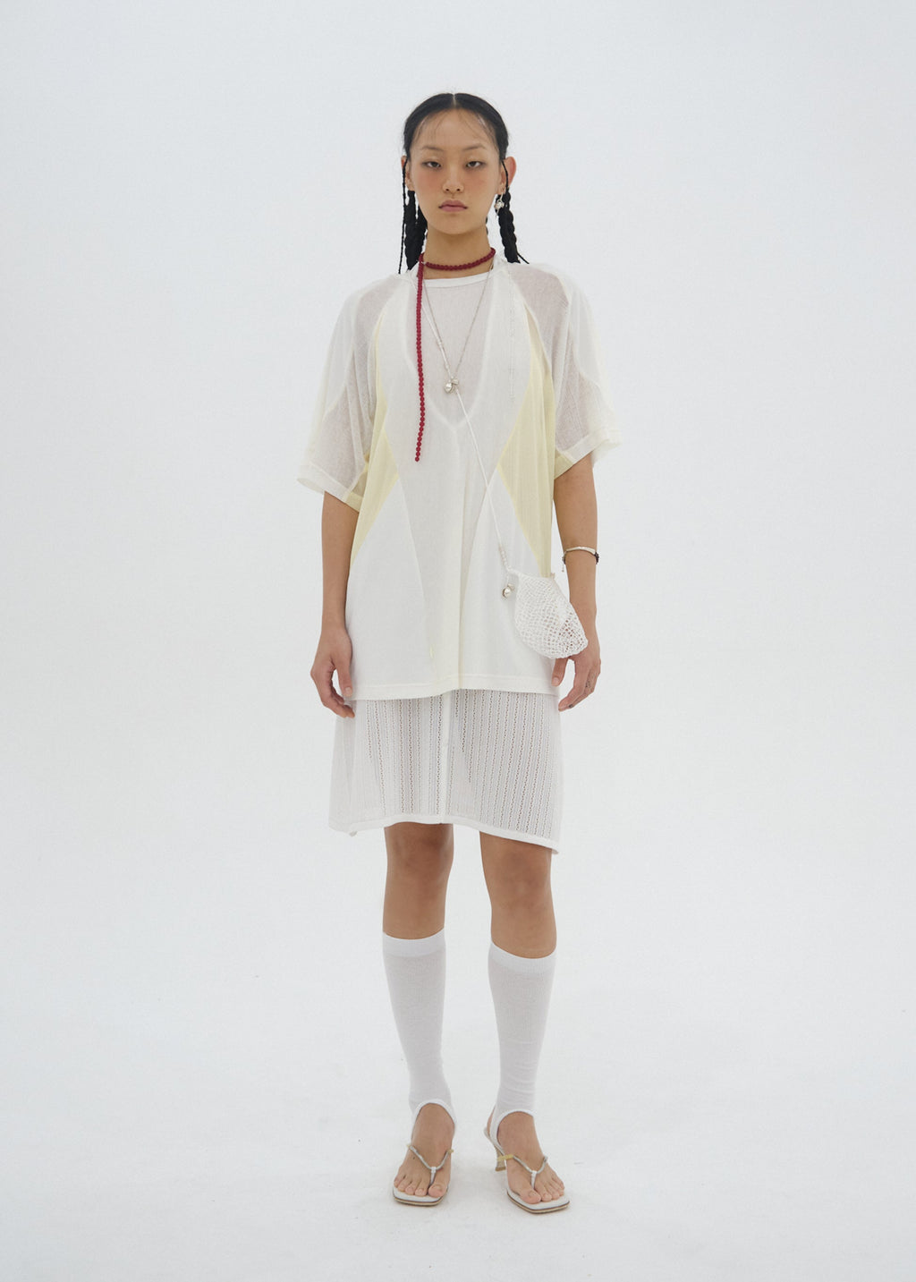 Hyein Seo - Paneled T-Shirt (White) product image 5 | TRAB K-Fashion Australia