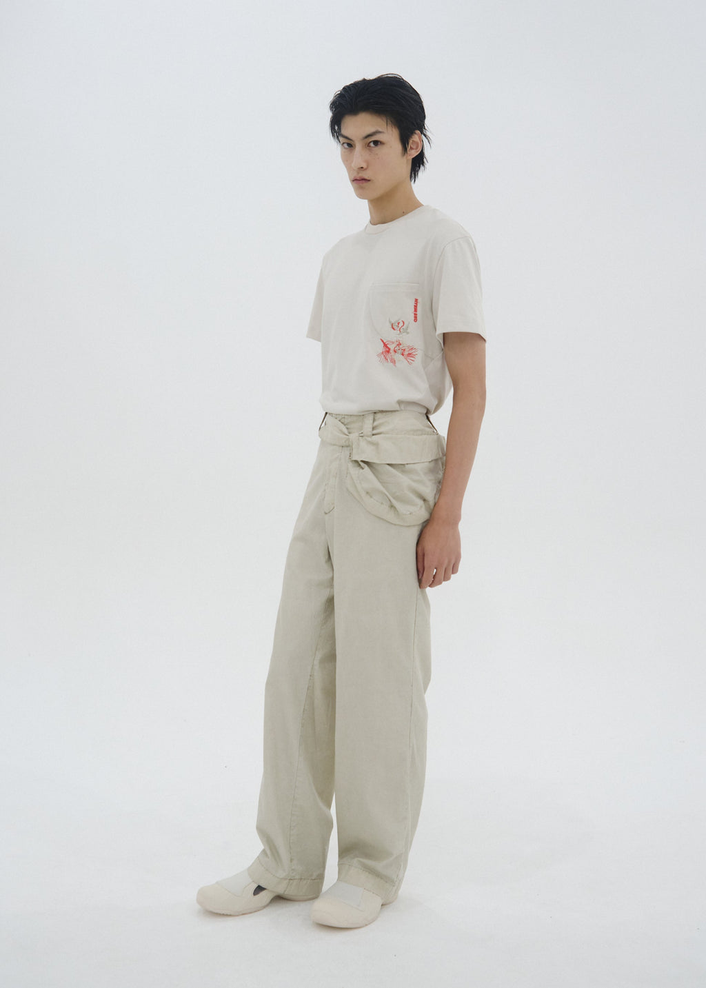 Hyein Seo - Cotton Pants w/ Waist Bag (Greige) product image 5 | TRAB K-Fashion Australia