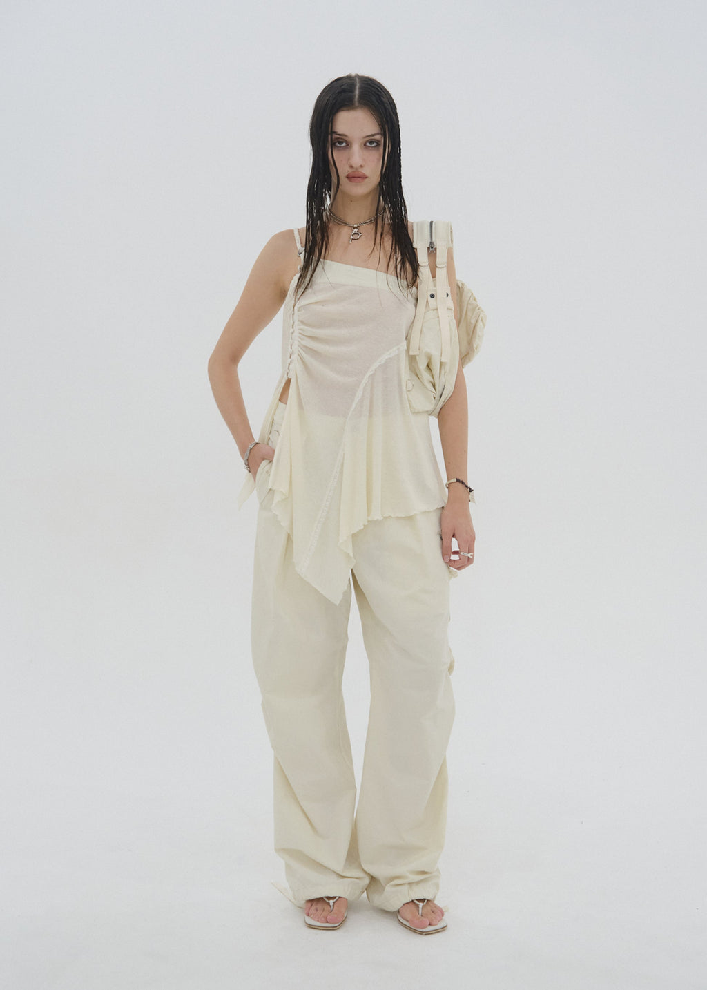Hyein Seo - Pocket Pants w/ Waist Bag (Ivory) product image 5 | TRAB K-Fashion Australia