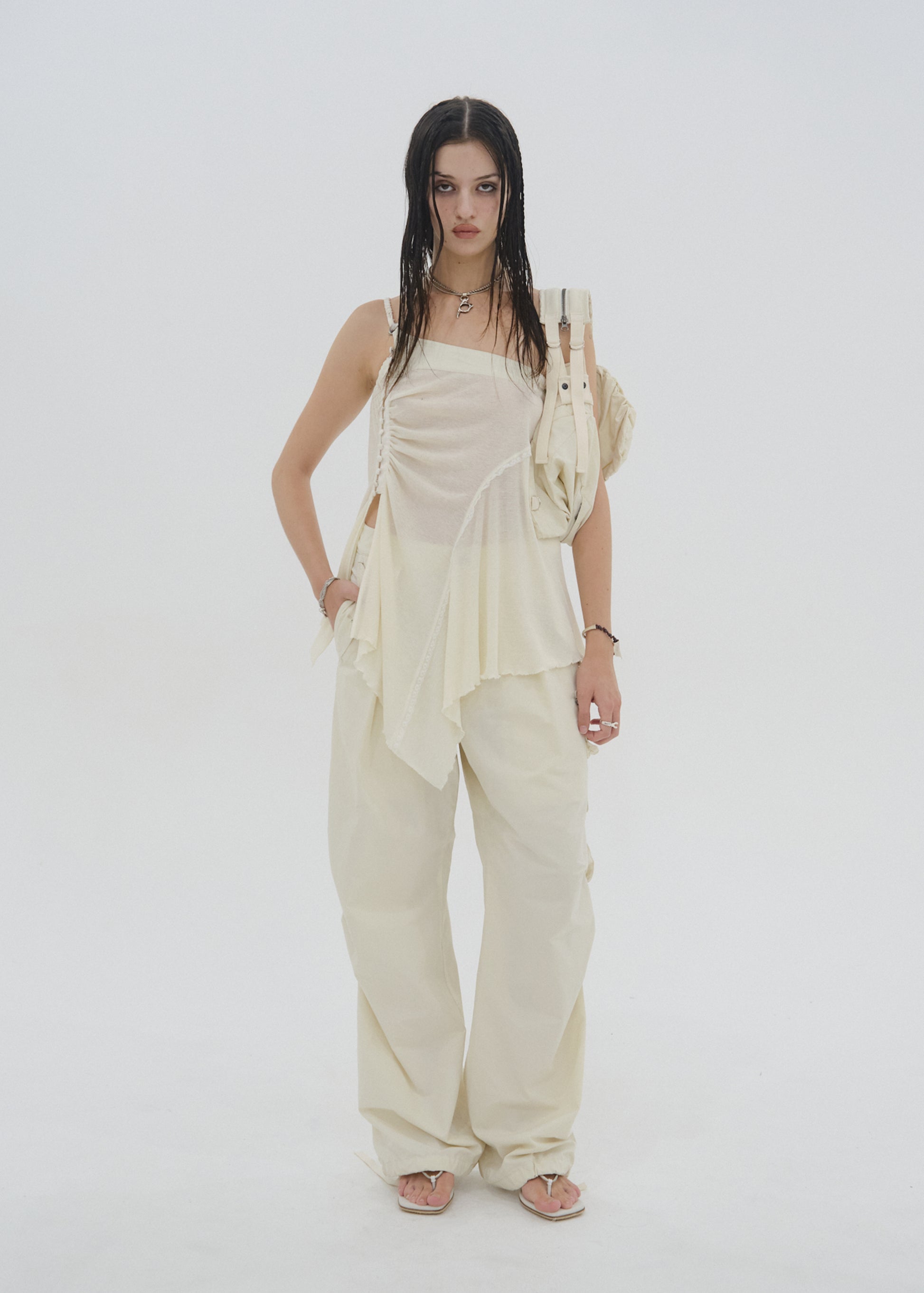 Hyein Seo - Pocket Pants w/ Waist Bag (Ivory) product image 5 | TRAB K-Fashion Australia