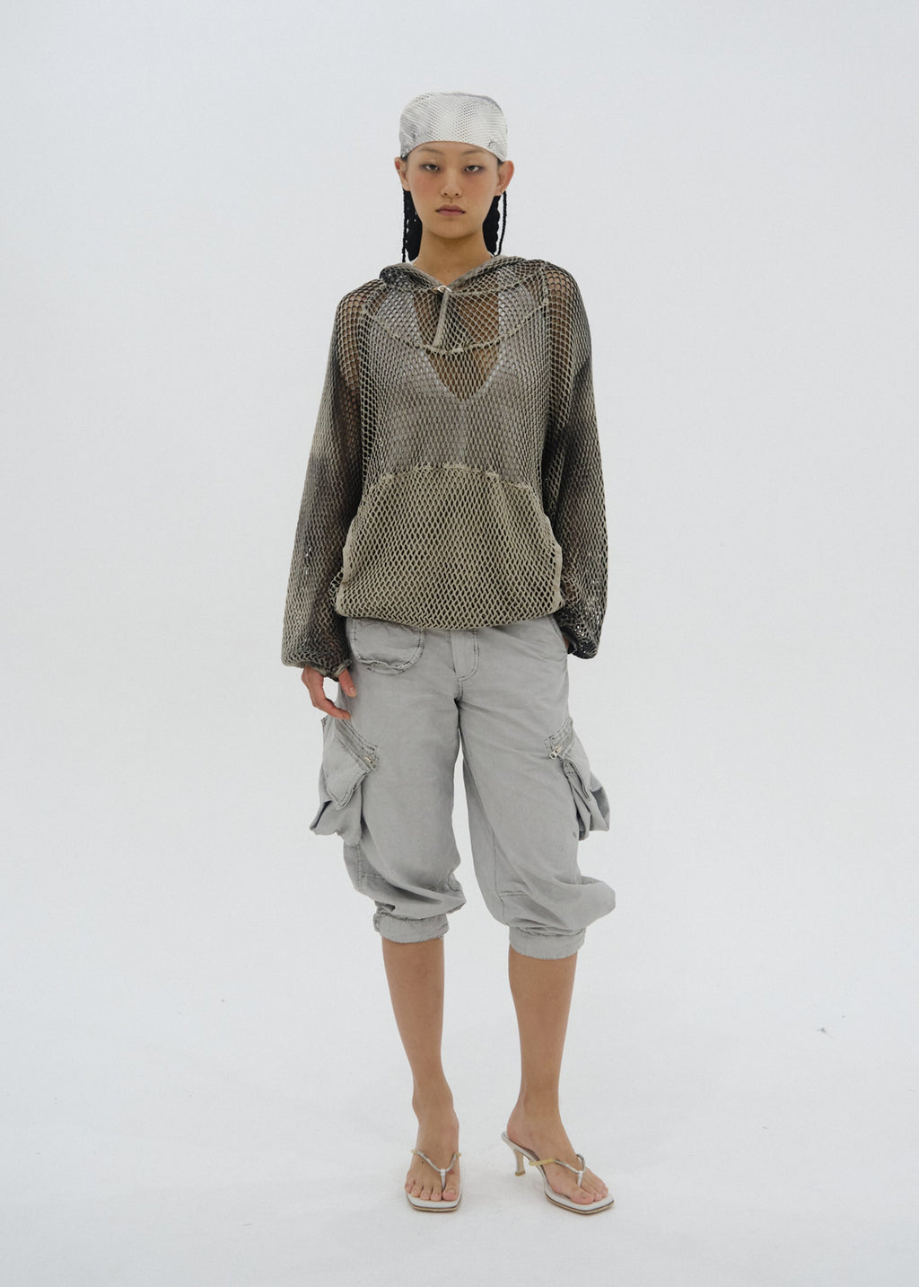 Hyein Seo - Spray-Dyed Mesh Hoodie (Stone Beige) product image 5 | TRAB K-Fashion Australia