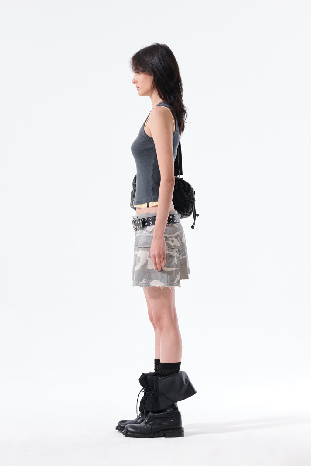 Matin Kim - Cargo Mini Denim Skort (Beige) product image 8 | TRAB K-Fashion Australia