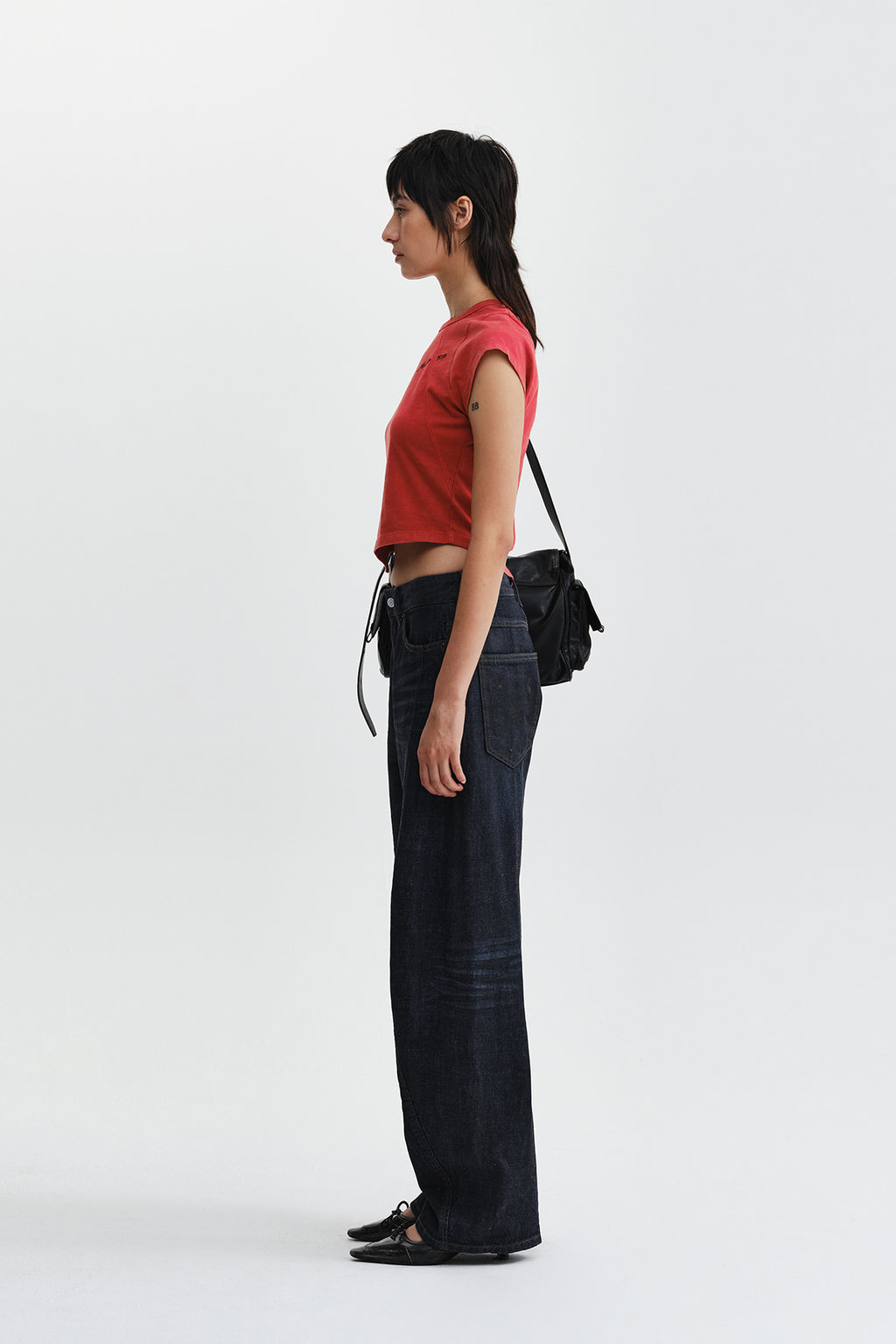 Matin Kim - Curved Cut Slim Top (Red) product image 8 | TRAB K-Fashion Australia