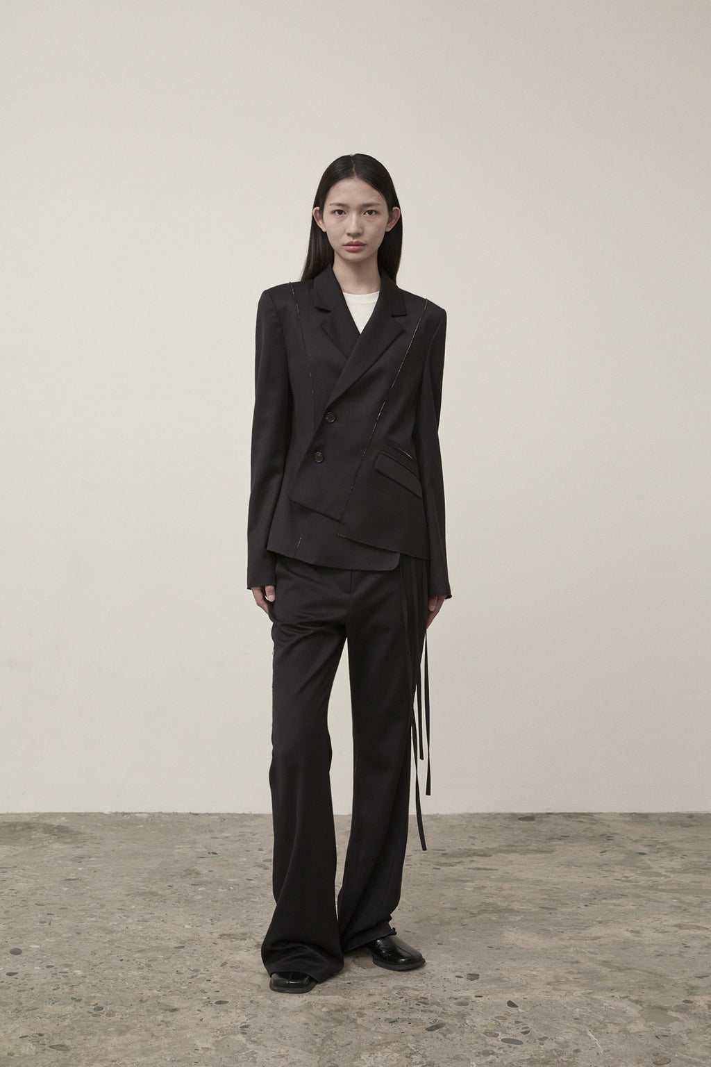 Matin Kim - Cut Out Point String Blazer (Black) product image 12 | TRAB K-Fashion Australia