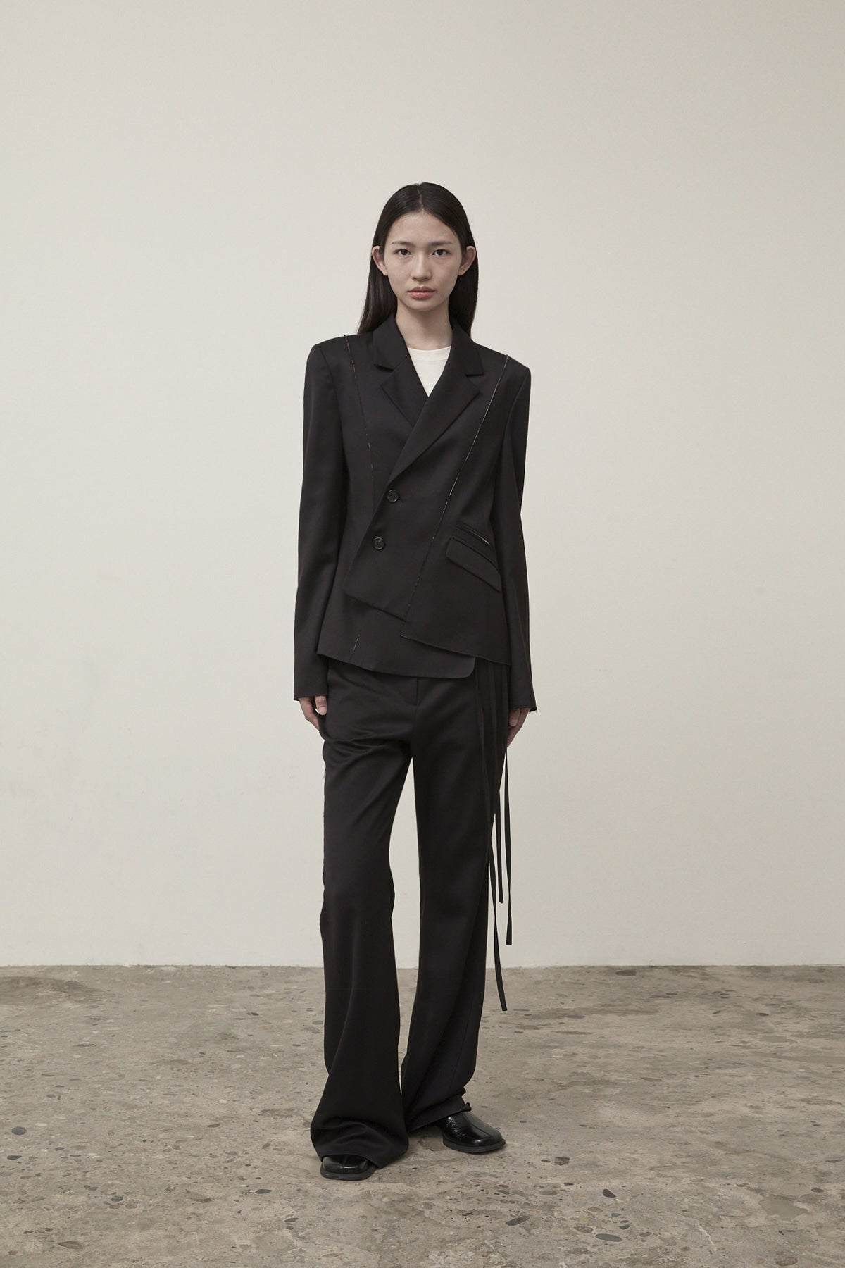 Matin Kim - Cut Out Point String Blazer (Black) product image 12 | TRAB K-Fashion Australia