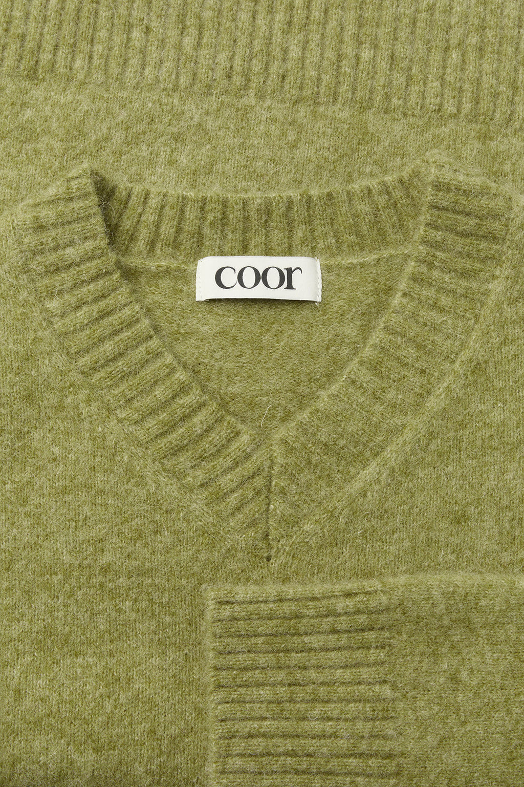 Coor - Wool Blend Hairy V-Neck Sweater (Pale Green) product image 5 | TRAB K-Fashion Australia
