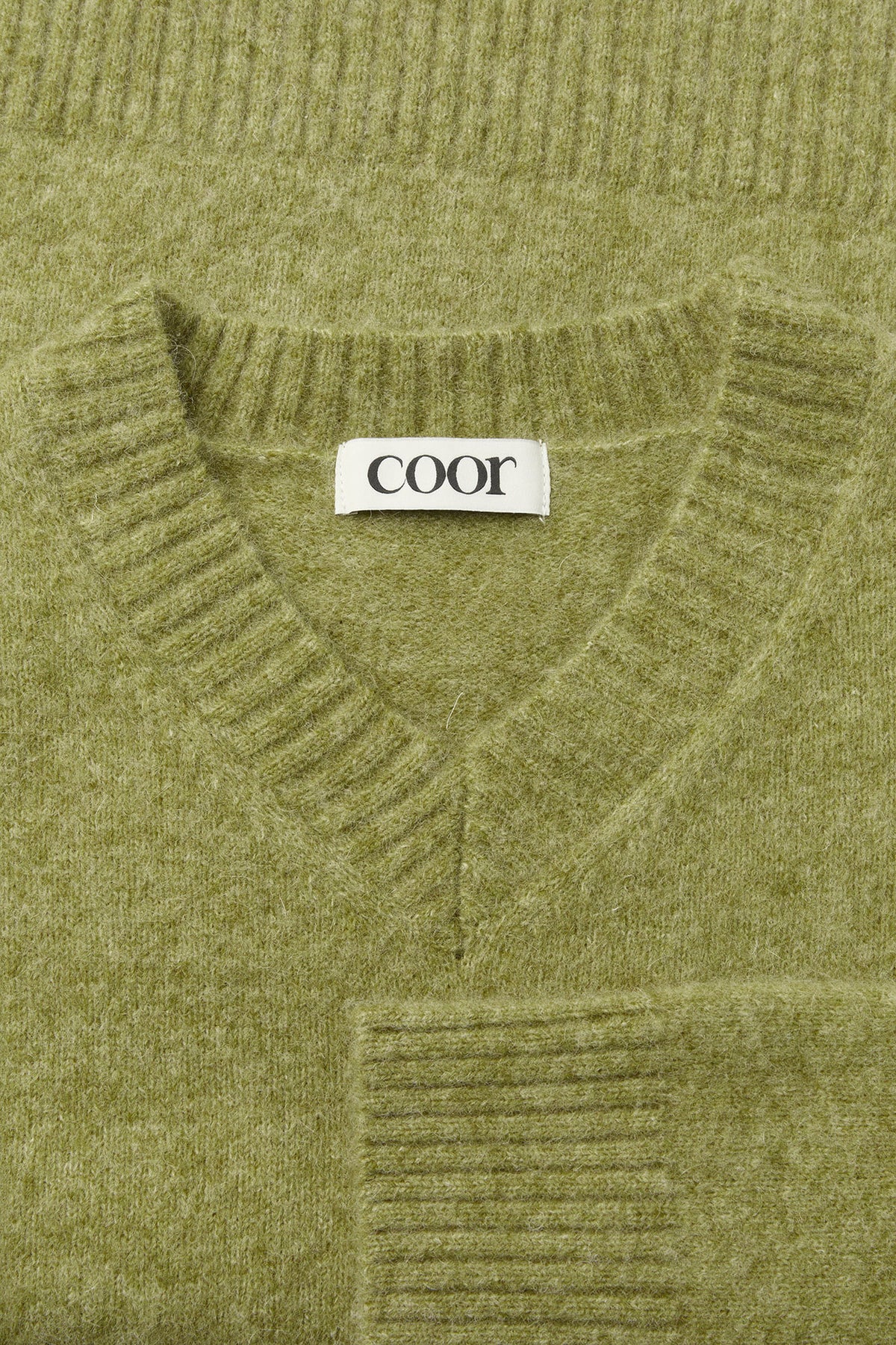 Coor - Wool Blend Hairy V-Neck Sweater (Pale Green) product image 5 | TRAB K-Fashion Australia
