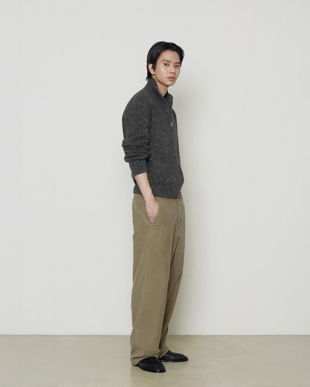 Brownyard - Quarter Zip Up Sweater (Charcoal) product image 2 | TRAB K-Fashion Australia
