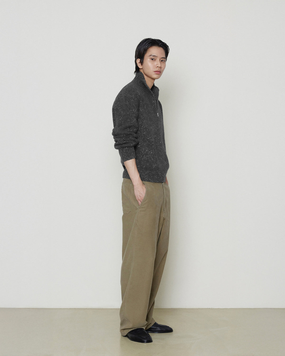 Brownyard - Quarter Zip Up Sweater (Charcoal) product image 2 | TRAB K-Fashion Australia