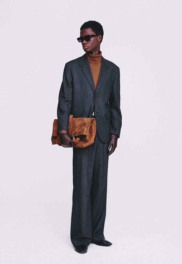 Tonywack - Wool And Cashmere Wide-Leg Trousers (Charcoal) product image 3 | TRAB K-Fashion Australia