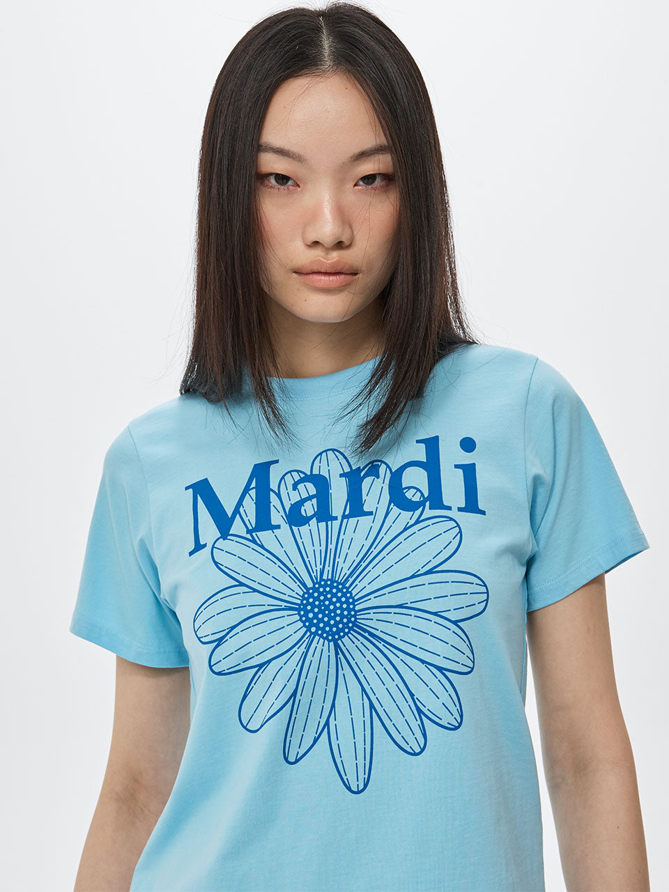 Mardi Mercredi - Slim Tshirt Flowermardi (Sky Blue) product image 1 | TRAB K-Fashion Australia