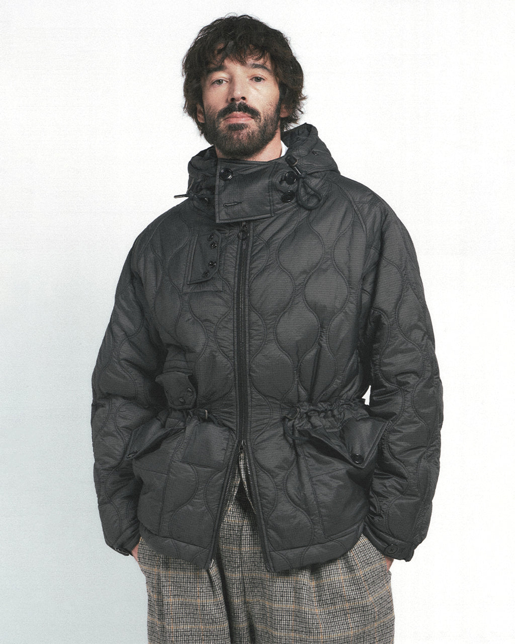 Eastlogue - Quilted Royal Navy Parka (Black Ripstop) product image 2 | TRAB K-Fashion Australia