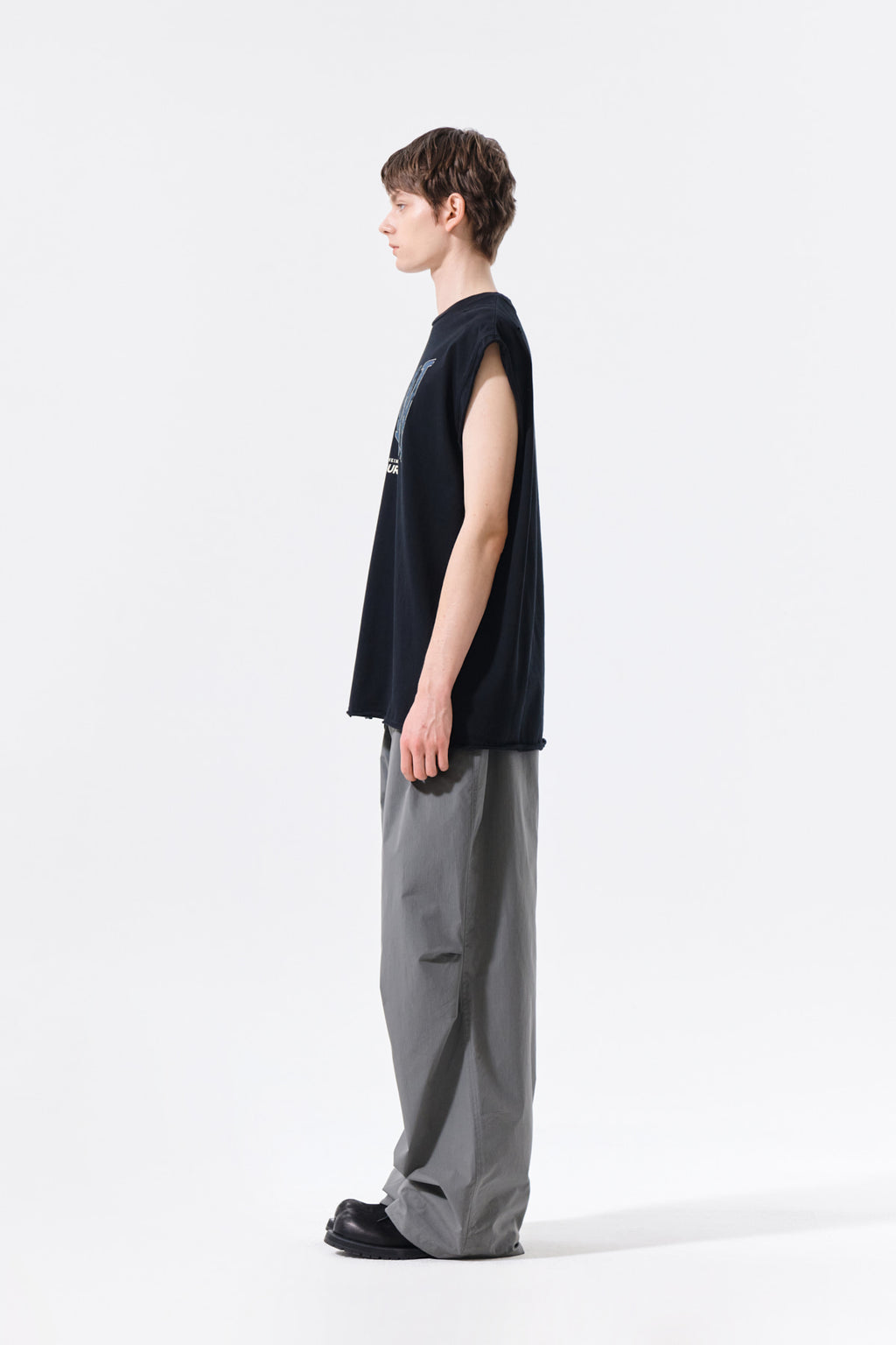 Matin Kim - Raw Edge Cut Out Sleeveless Top (Black) product image 6 | TRAB K-Fashion Australia