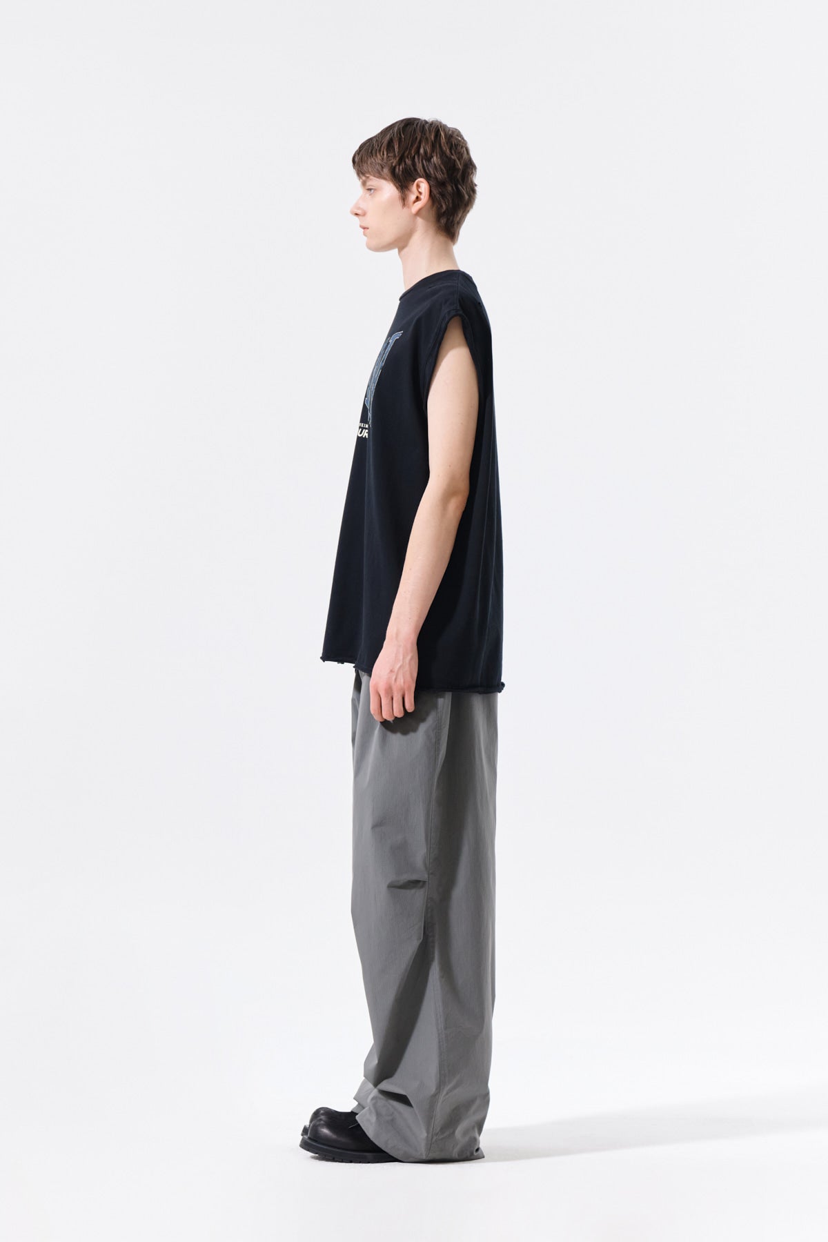 Matin Kim - Raw Edge Cut Out Sleeveless Top (Black) product image 6 | TRAB K-Fashion Australia