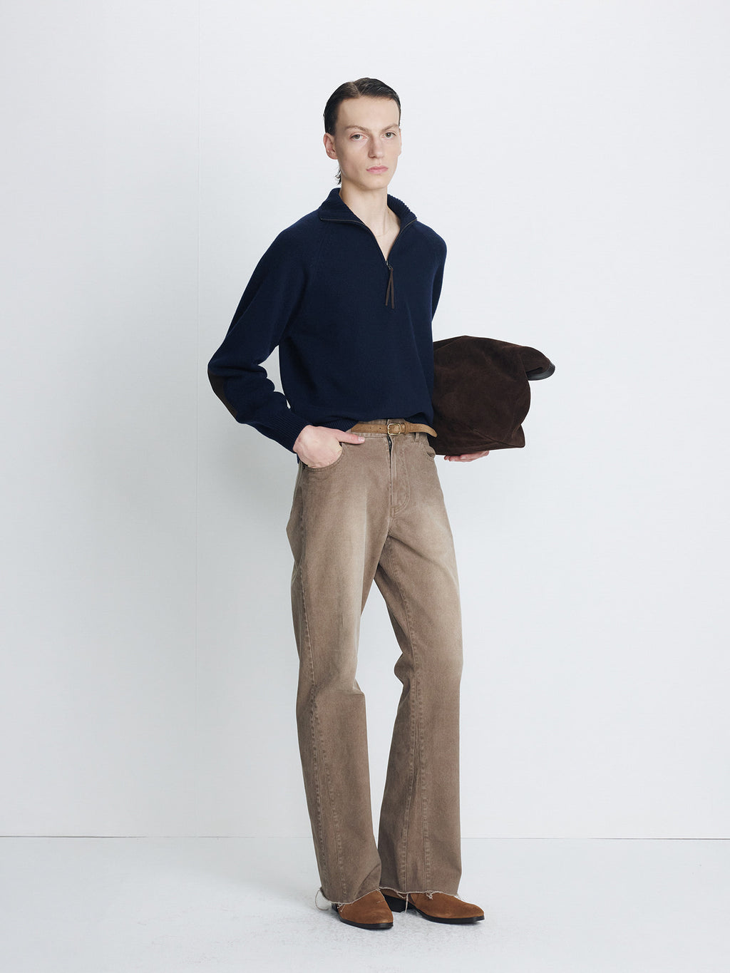Tonywack - Re-Cut Brushed Cotton Flared Pants (Faded Brown) product image 1 | TRAB K-Fashion Australia