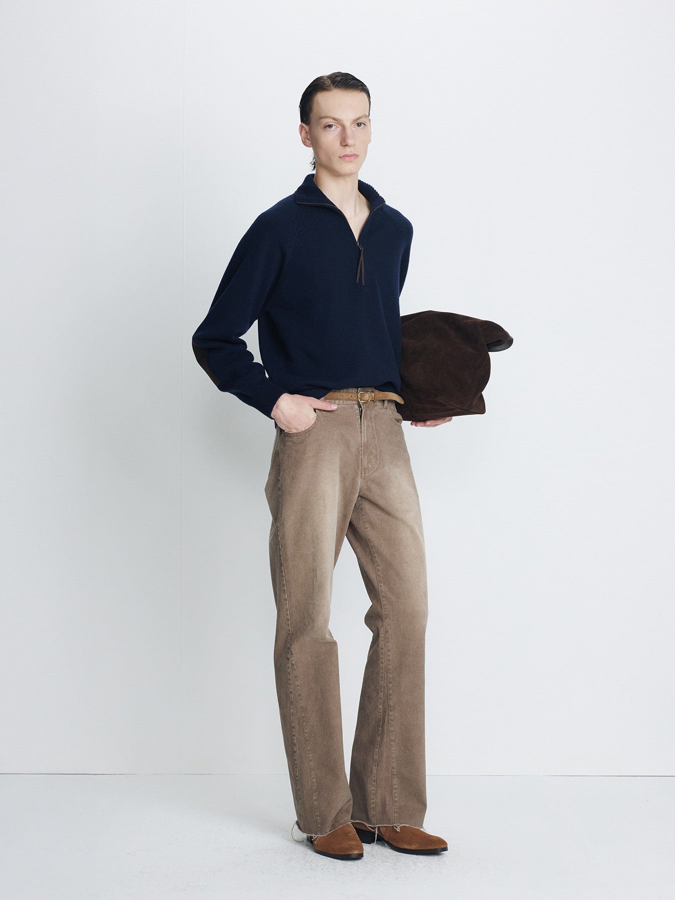 Tonywack - Re-Cut Brushed Cotton Flared Pants (Faded Brown) product image 1 | TRAB K-Fashion Australia