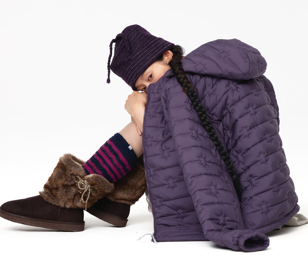Coyseio - Fluffy Light Padded Jacket (Purple) product image 2 | TRAB K-Fashion Australia