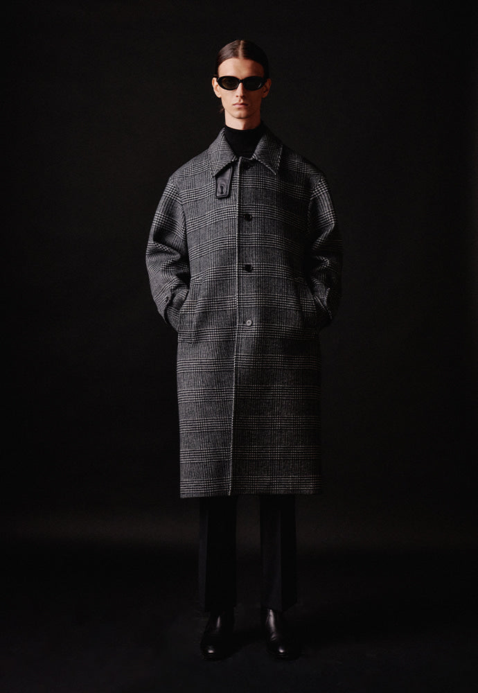 Tonywack - Mac Overcoat (Black / White Glen Check) product image 2 | TRAB K-Fashion Australia
