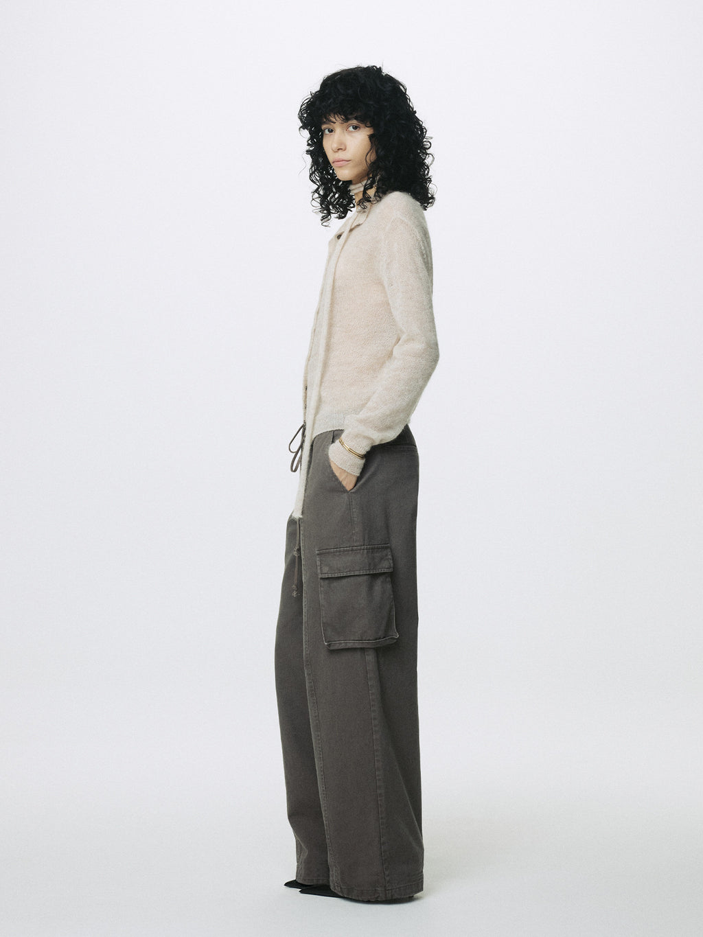 Tonywack - Cotton Drawstring Cargo Trousers (Pale Brown) product image 2 | TRAB K-Fashion Australia