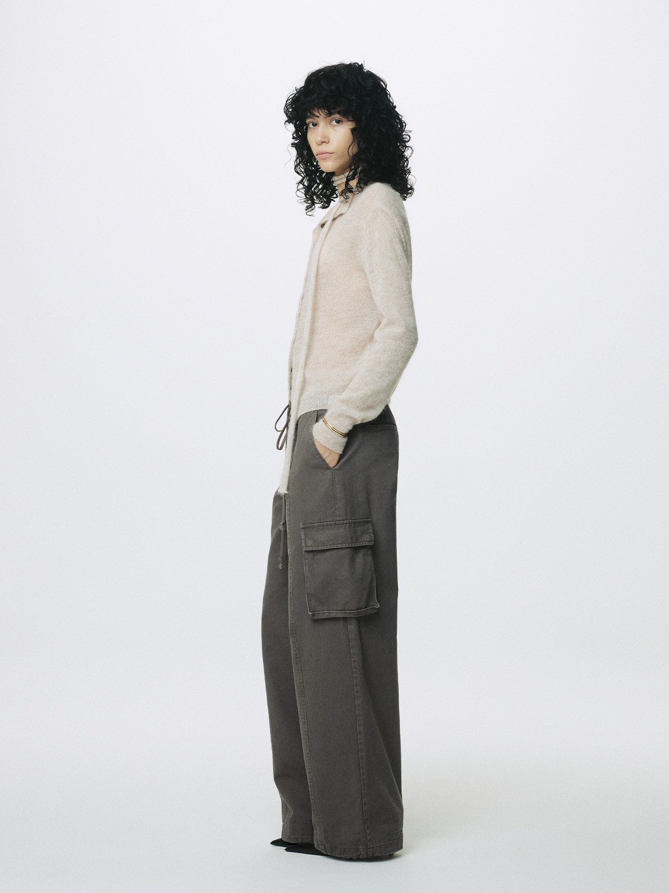 Tonywack - Cotton Drawstring Cargo Trousers (Pale Brown) product image 2 | TRAB K-Fashion Australia