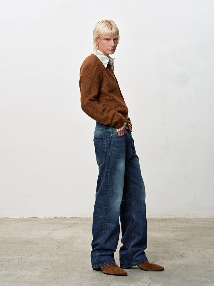 Tonywack - Wool And Mohair Ribbed Mesh Cardigan (Camel) product image 3 | TRAB K-Fashion Australia