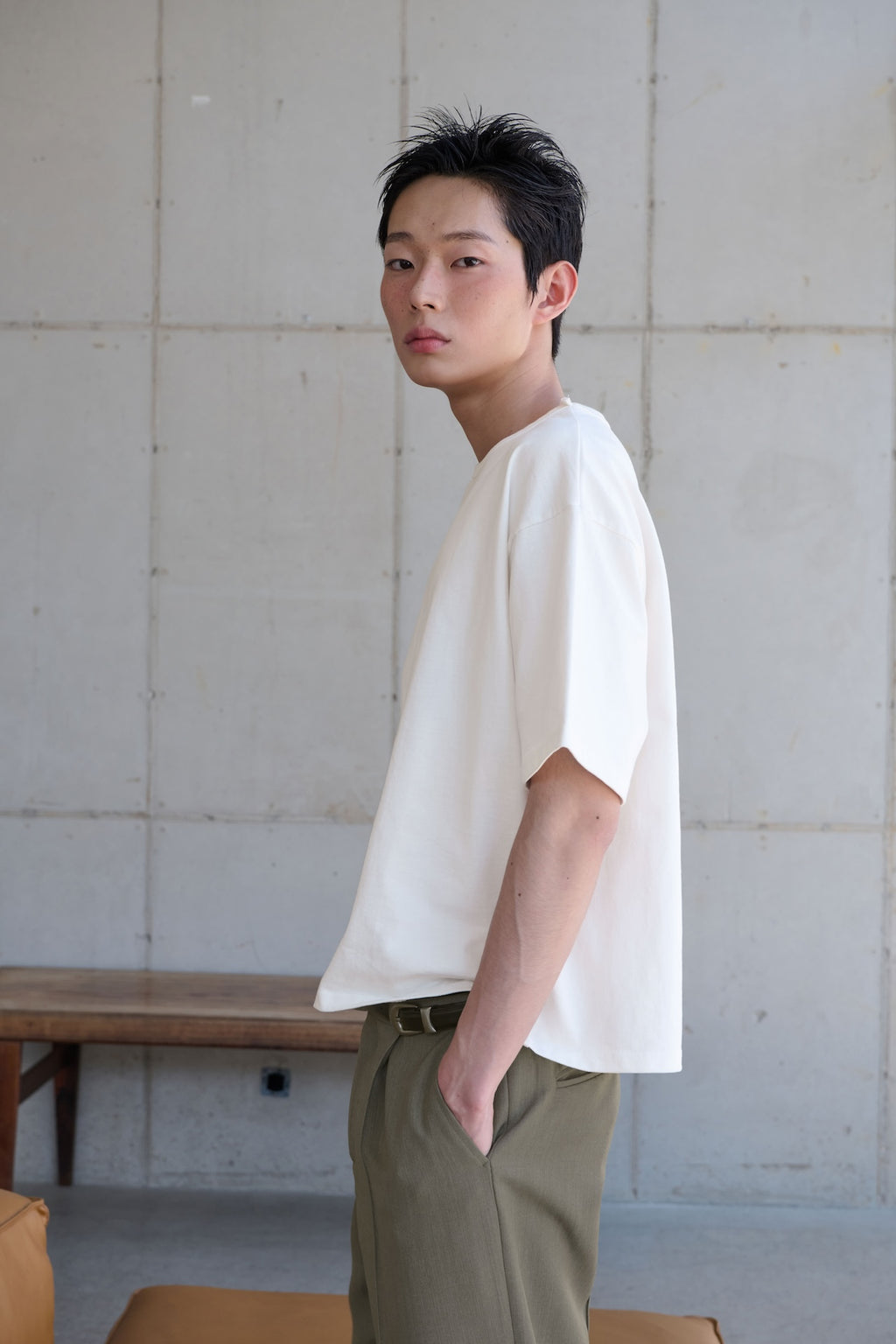 STU - Overlap Crop T-shirt (Ivory) product image 12 | TRAB K-Fashion Australia