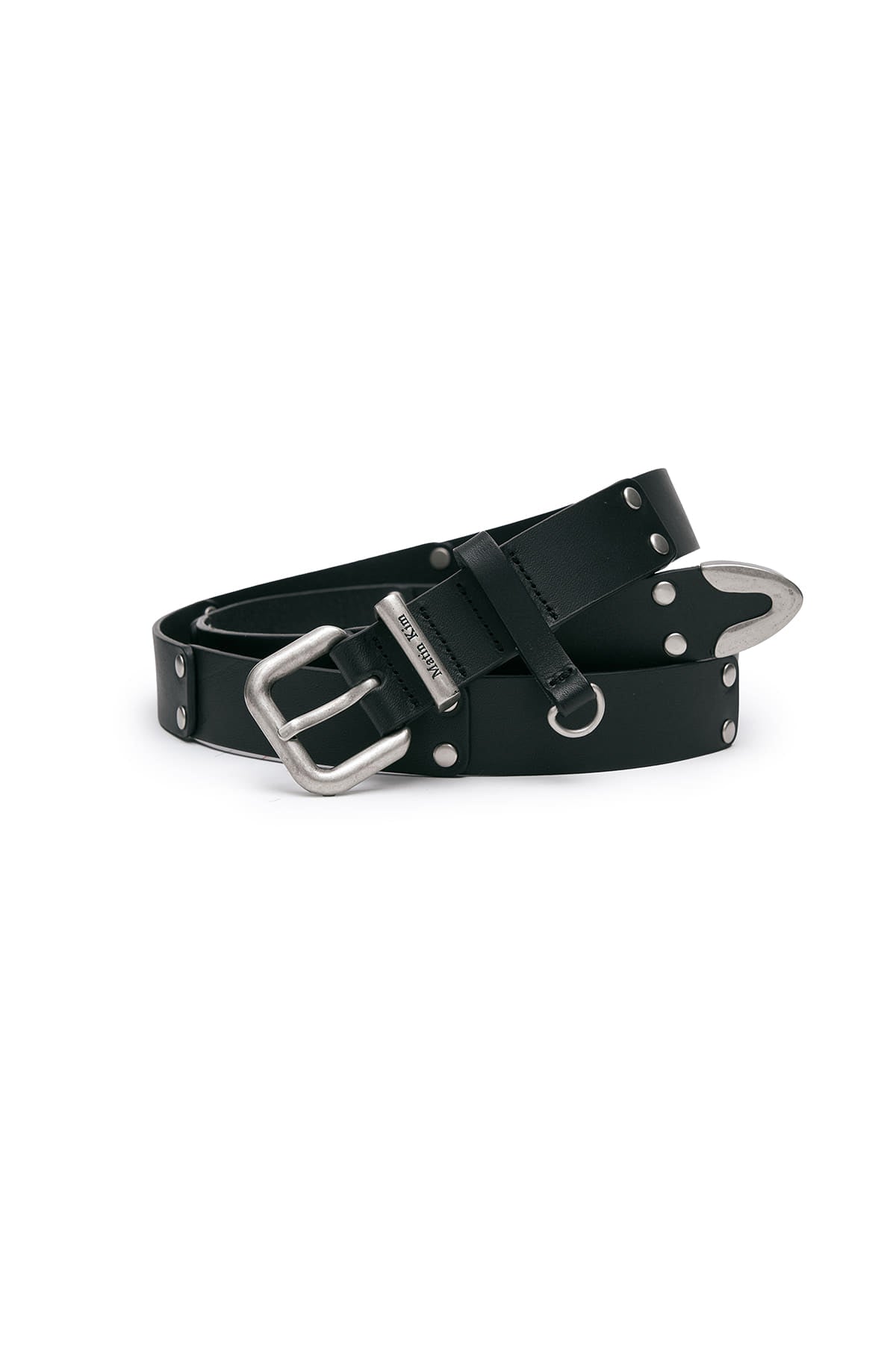 Matin Kim - Double Stud Leather Belt (Black) product image 1 | TRAB K-Fashion Australia