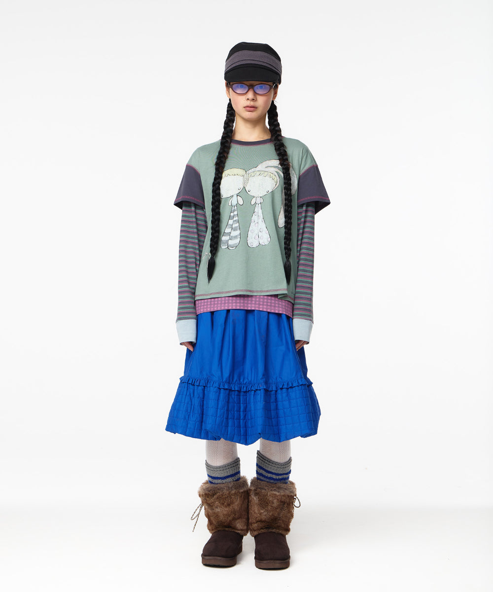 Coyseio - Striped Mori Knee Socks (Melange Grey) product image 6 | TRAB K-Fashion Australia
