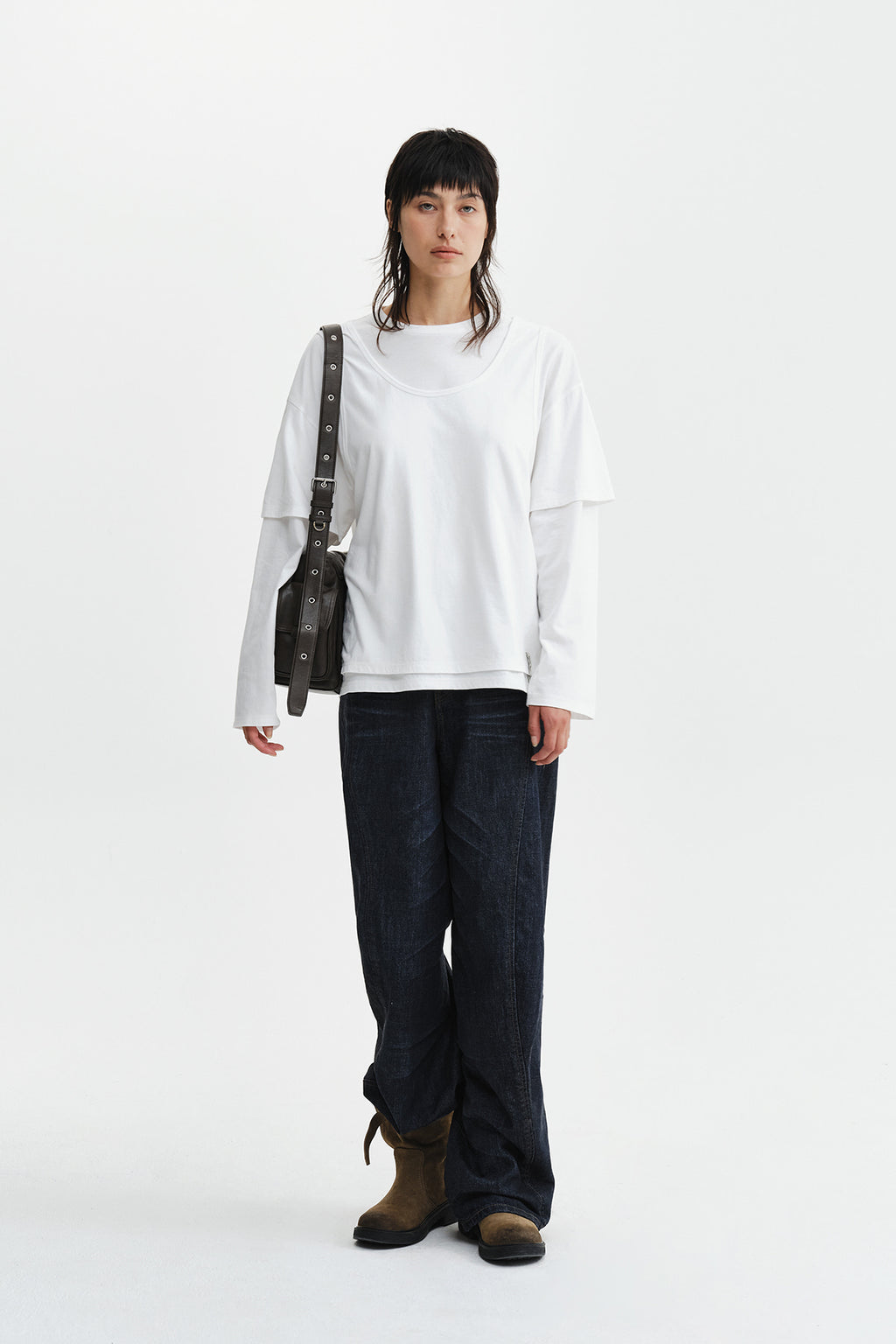 Matin Kim - Cross Back Layered Top (White) product image 8 | TRAB K-Fashion Australia