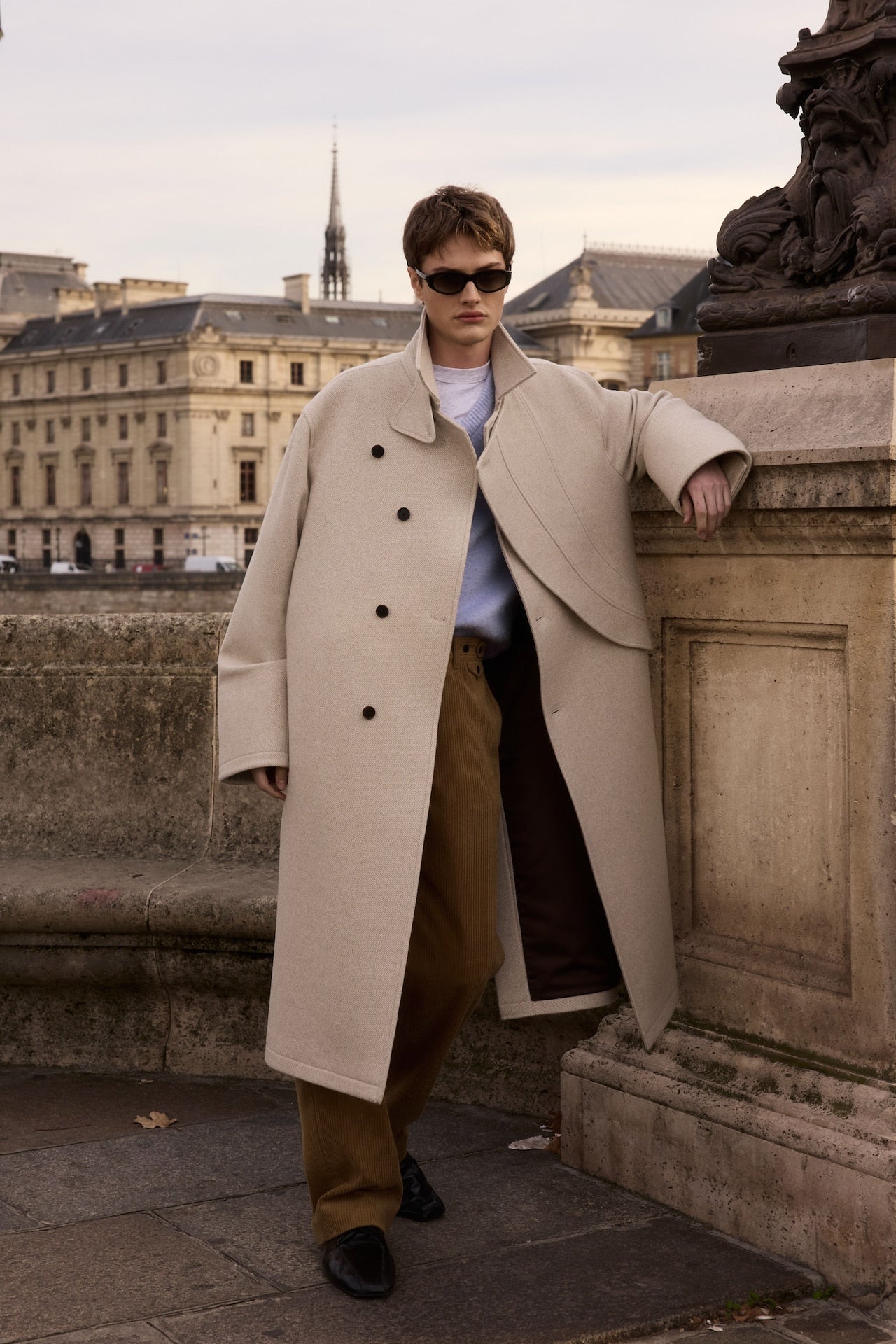 STU - Layered Lapel Coat In (Ivory) product image 12 | TRAB K-Fashion Australia