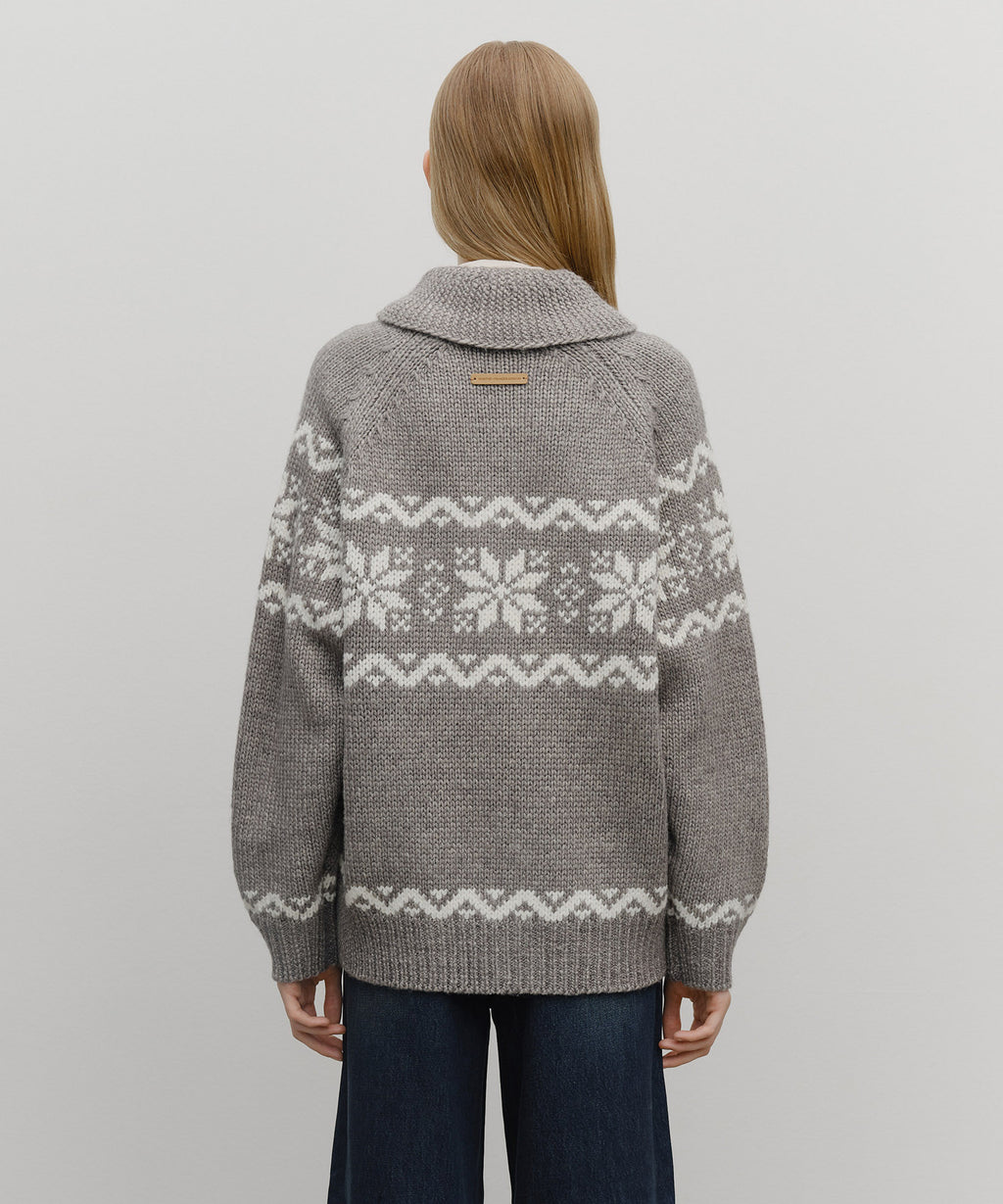 Marithe & Francois Girbaud - Nordic Cowichan Cardigan (Gray) product image 2 | TRAB K-Fashion Australia