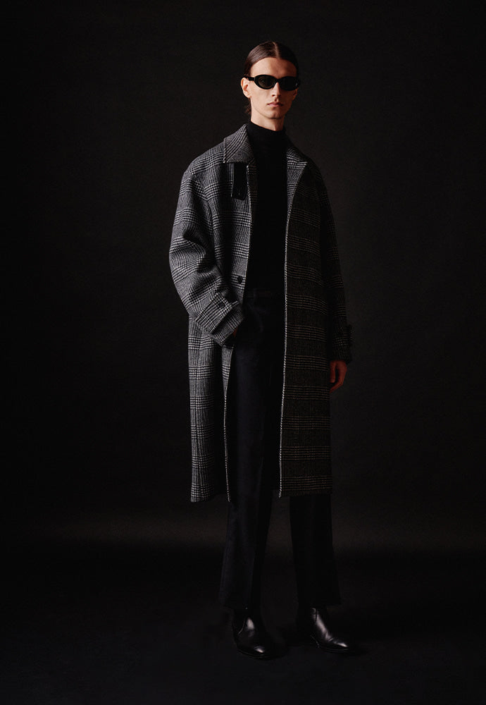 Tonywack - Mac Overcoat (Black / White Glen Check) product image 4 | TRAB K-Fashion Australia