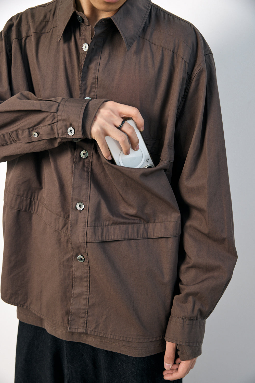 Hatchingroom - Bone Shirt Washed Dark (Brown) product image 12 | TRAB K-Fashion Australia