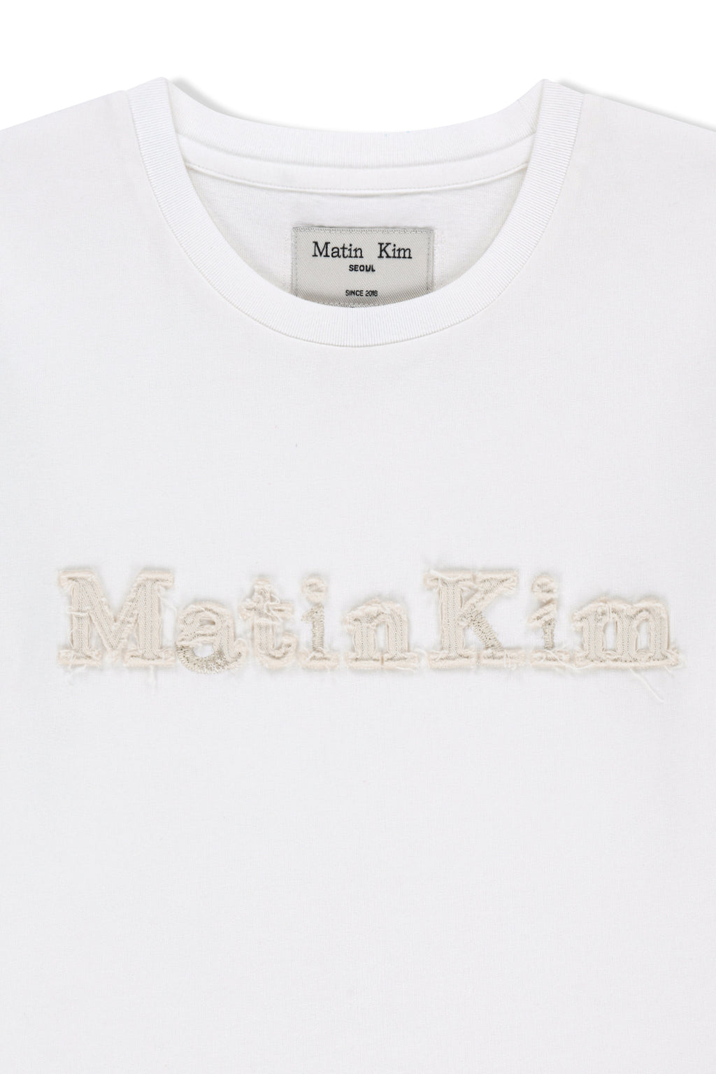 Matin Kim - Applique Logo Slim Top (White) product image 3 | TRAB K-Fashion Australia